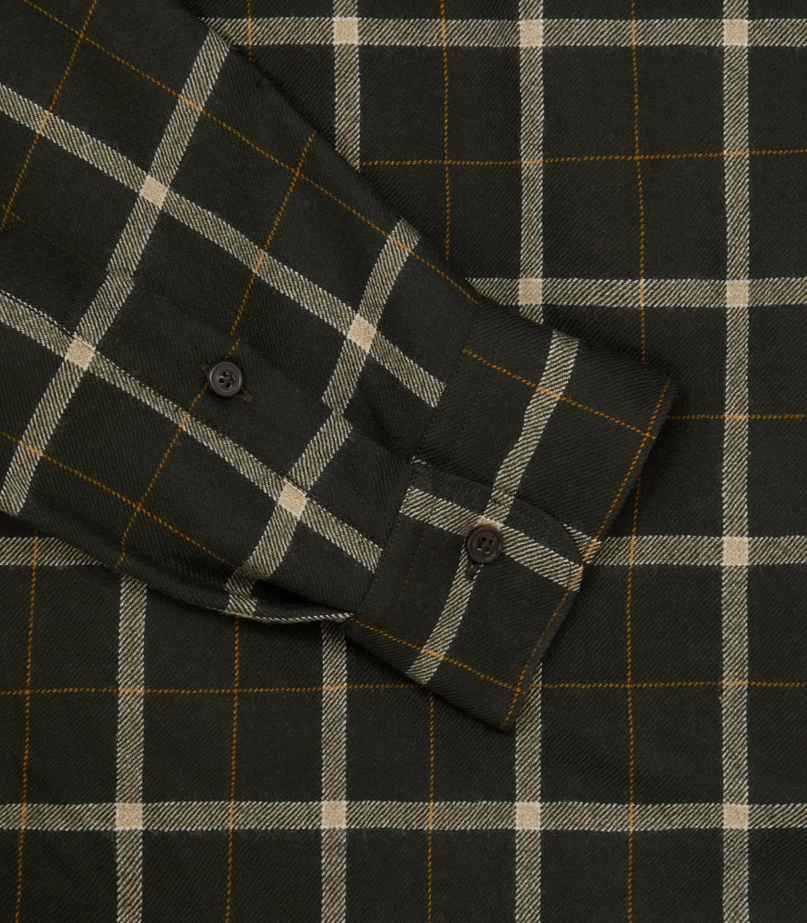 Men's Tartan Flannel Shirt in Dark Olive - Image 5