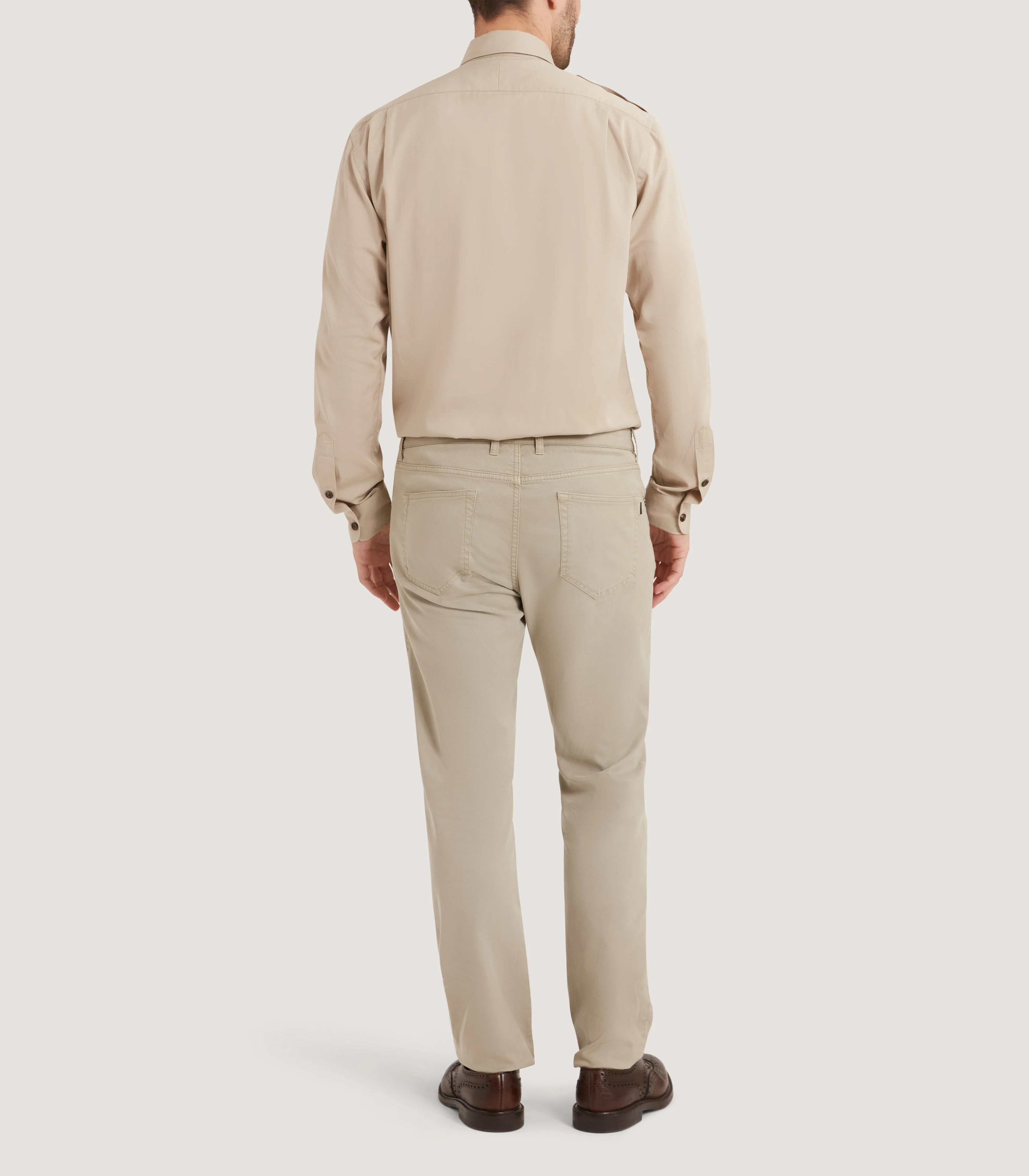 Men's Tencel Khartoum Shirt in Stone - Image 4