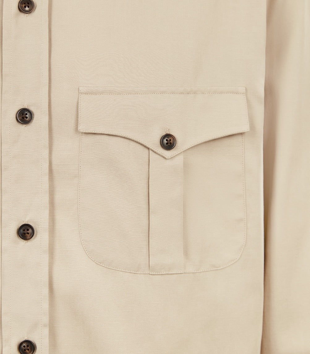 Men's Tencel Khartoum Shirt in Stone - Image 5