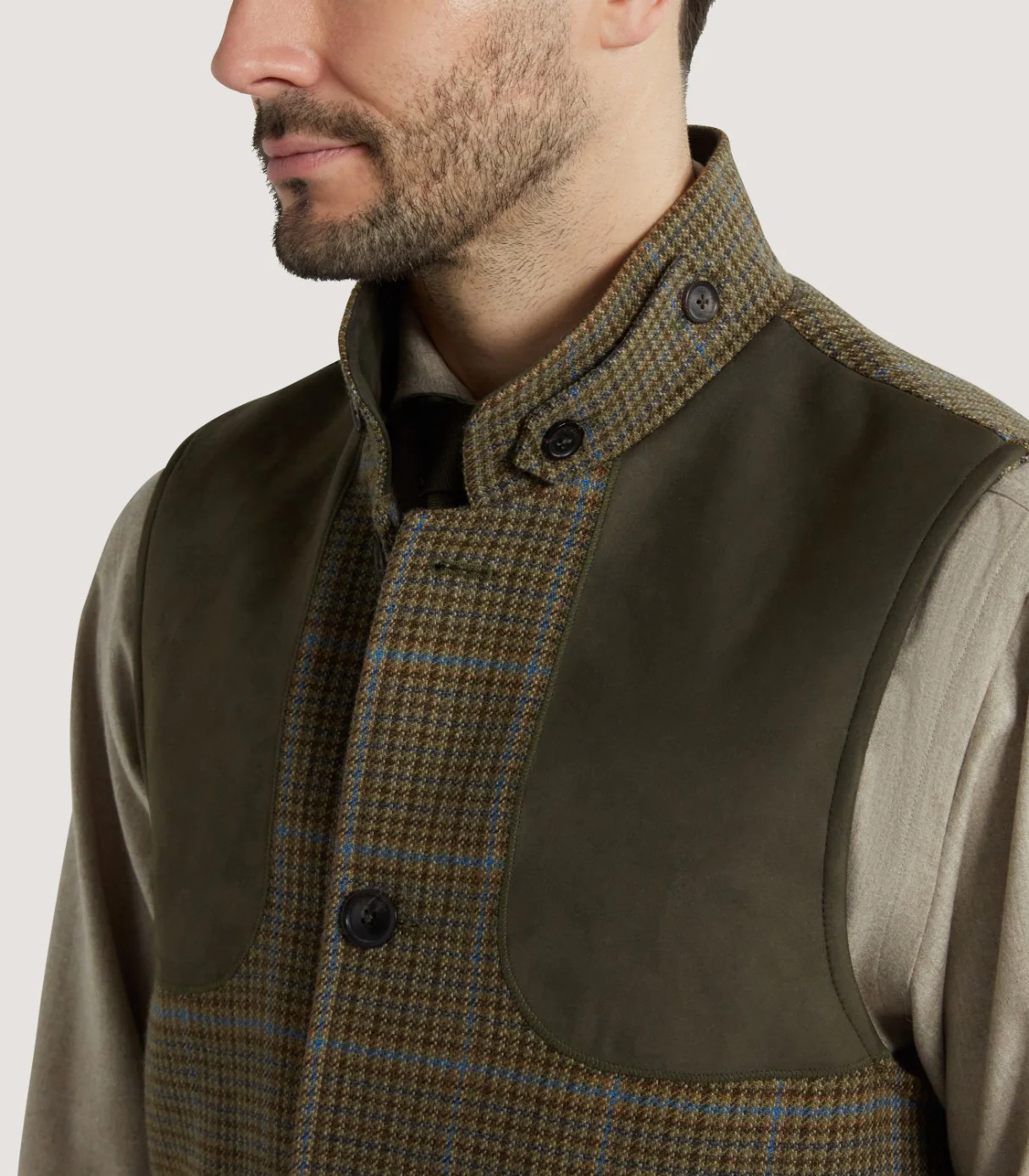 Men's Tom Purdey High Collar Tweed Shooting Vest - Image 5