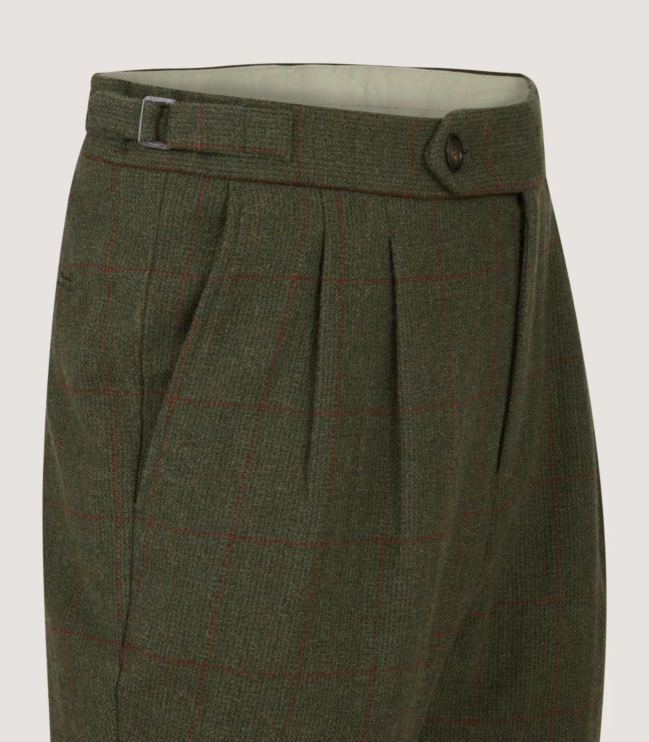 Men's Tweed Shooting Two Pleat Breek With Storm Cuff in Alum - Image 5