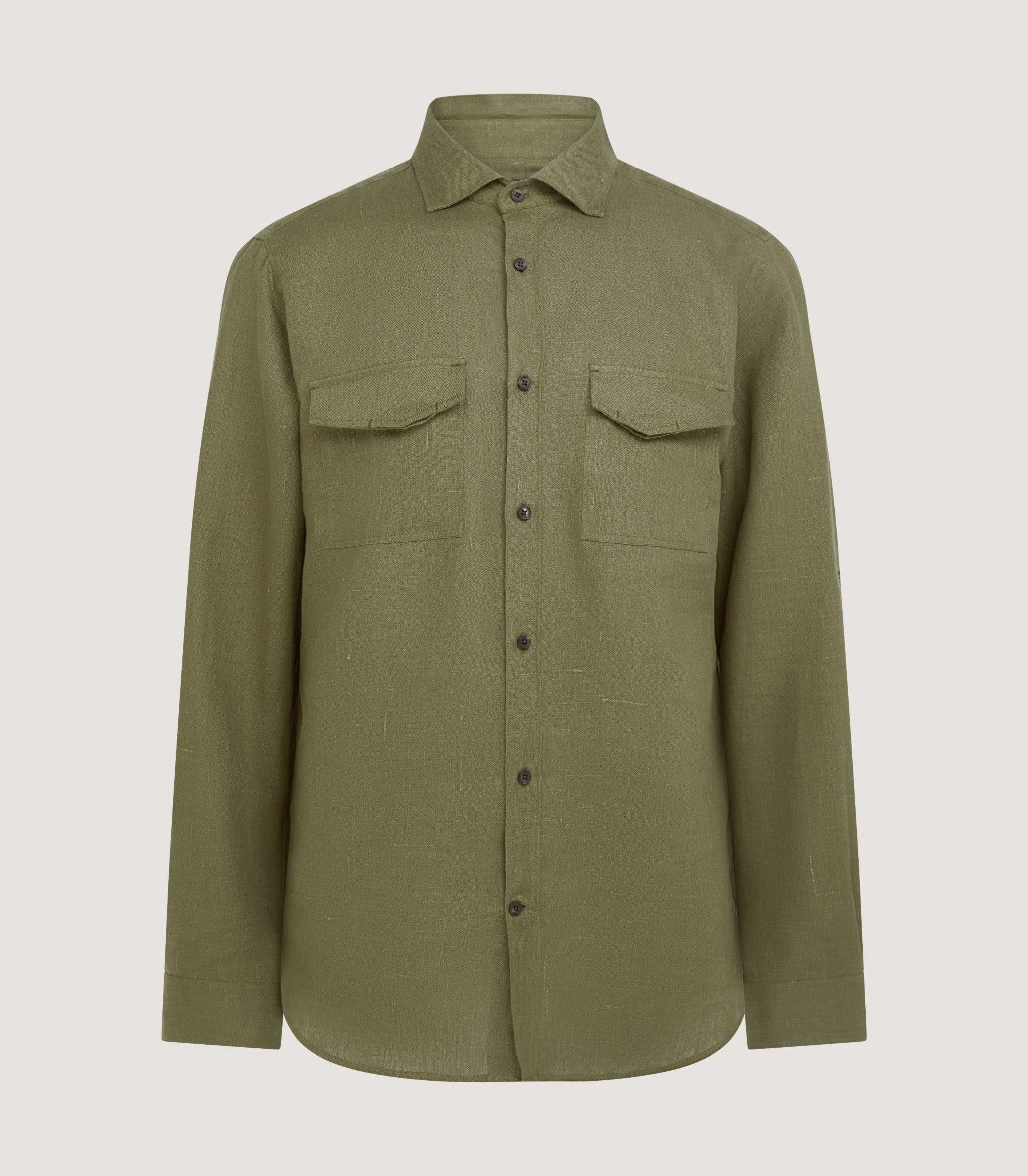 Men's Utility Pocket Shirt in Khaki Green