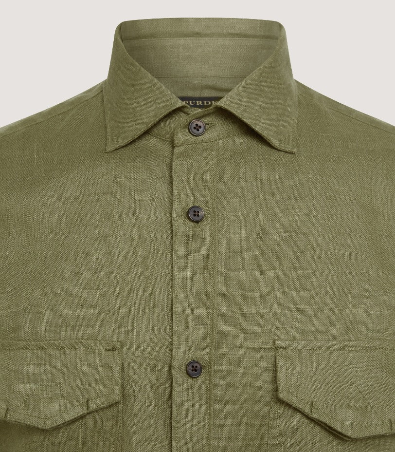 Men's Utility Pocket Shirt in Khaki Green - Image 5