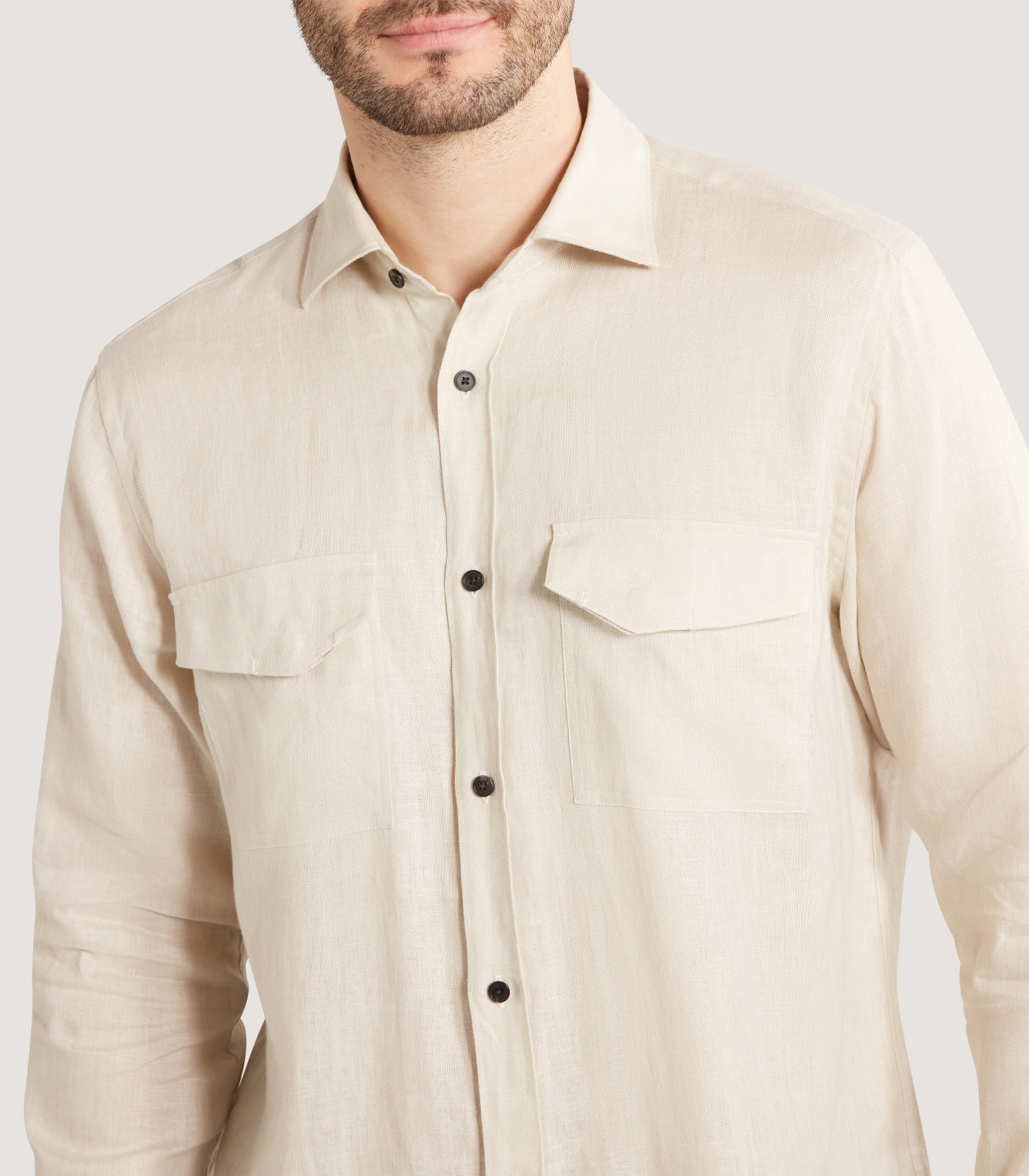 Men's Utility Pocket Shirt in Sand - Image 6
