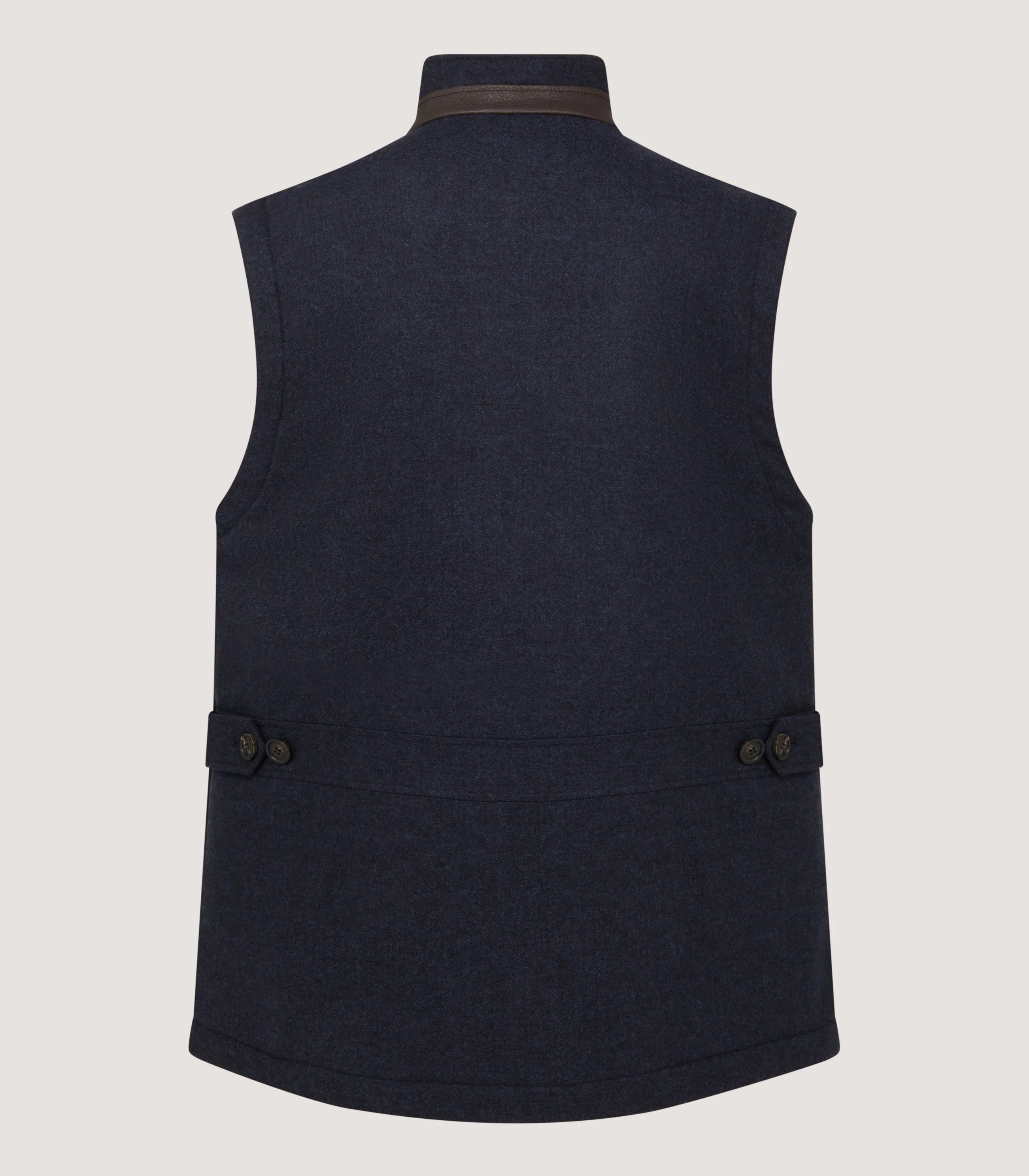 Men's Warwick Stand Collar Gilet in Midnight Navy - Image 3