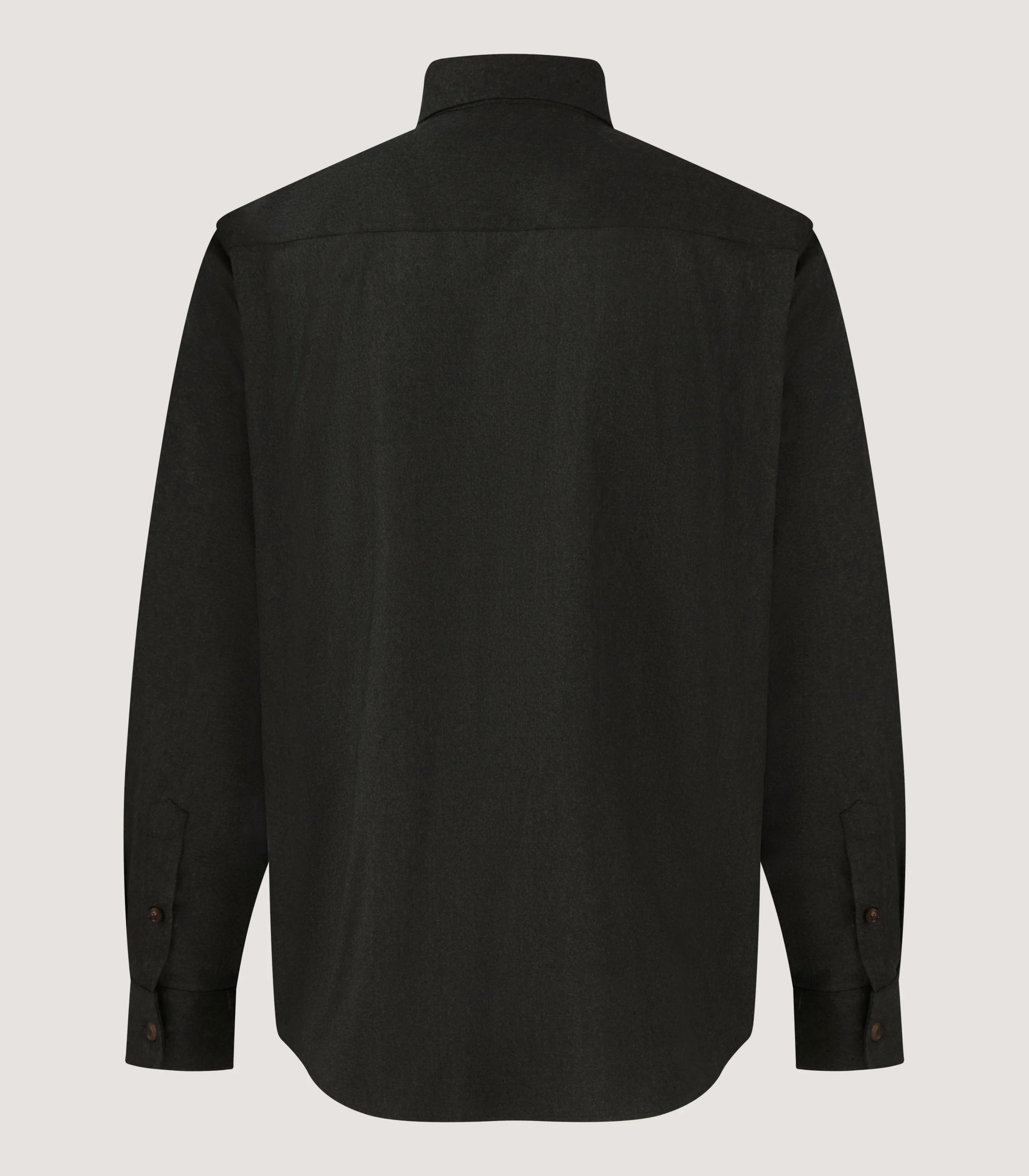 Men's Wool Cut Away Collar Shirt in Bottle Green - Image 3