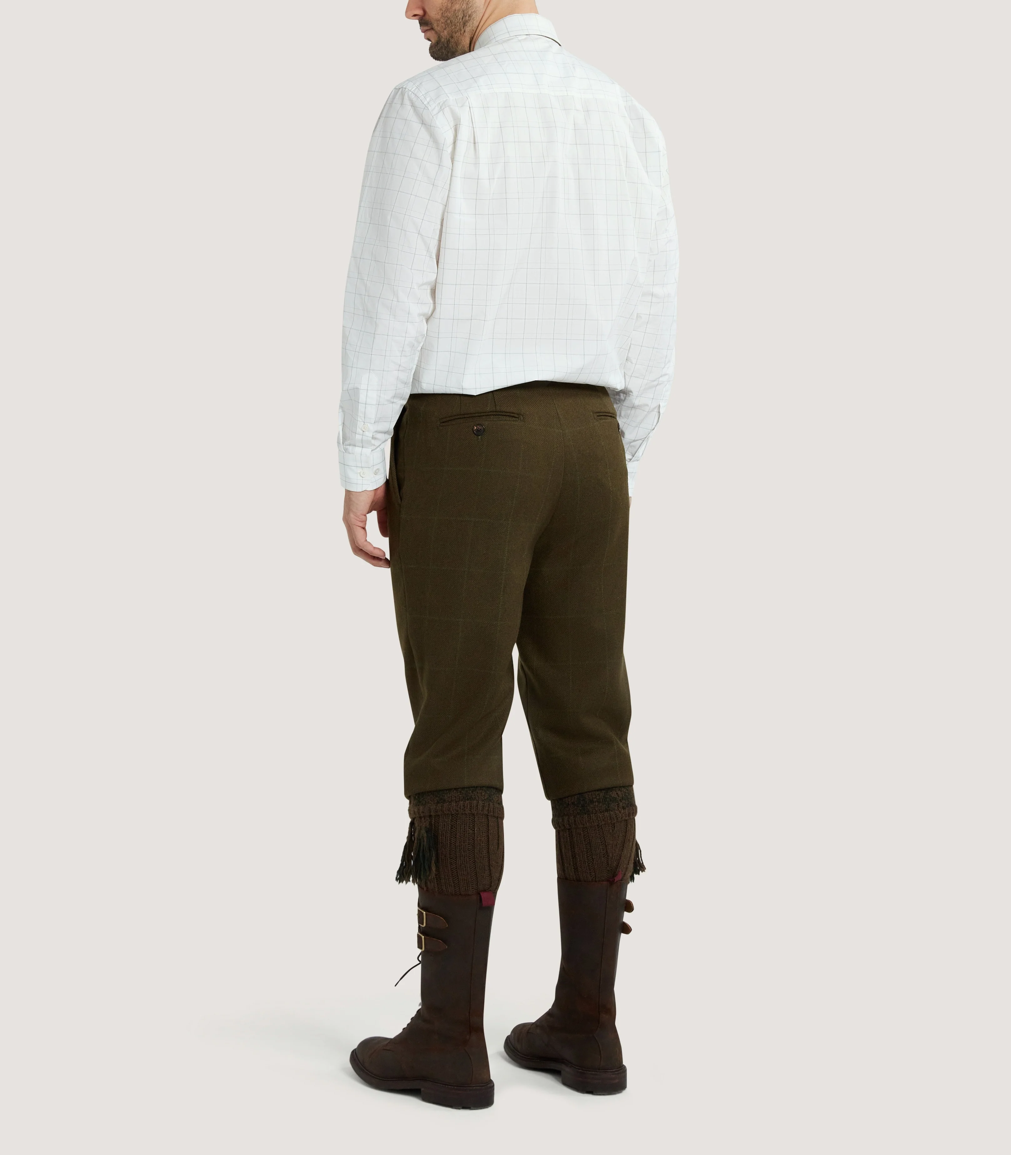 Men's Tweed Shooting Two Pleat Breek With Storm Cuff in Zetland - Image 4