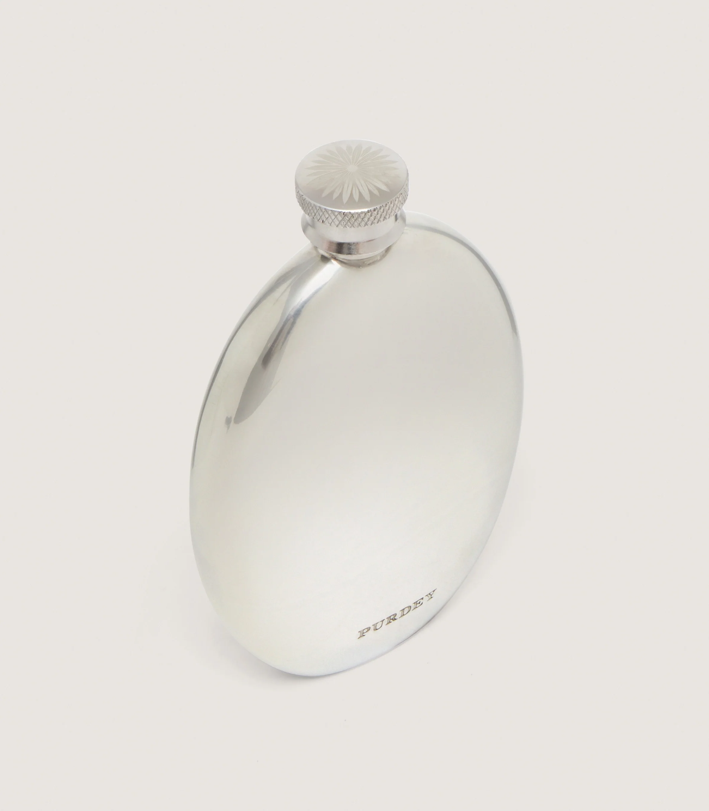 Oval Pewter Flask In Pewter - Image 3