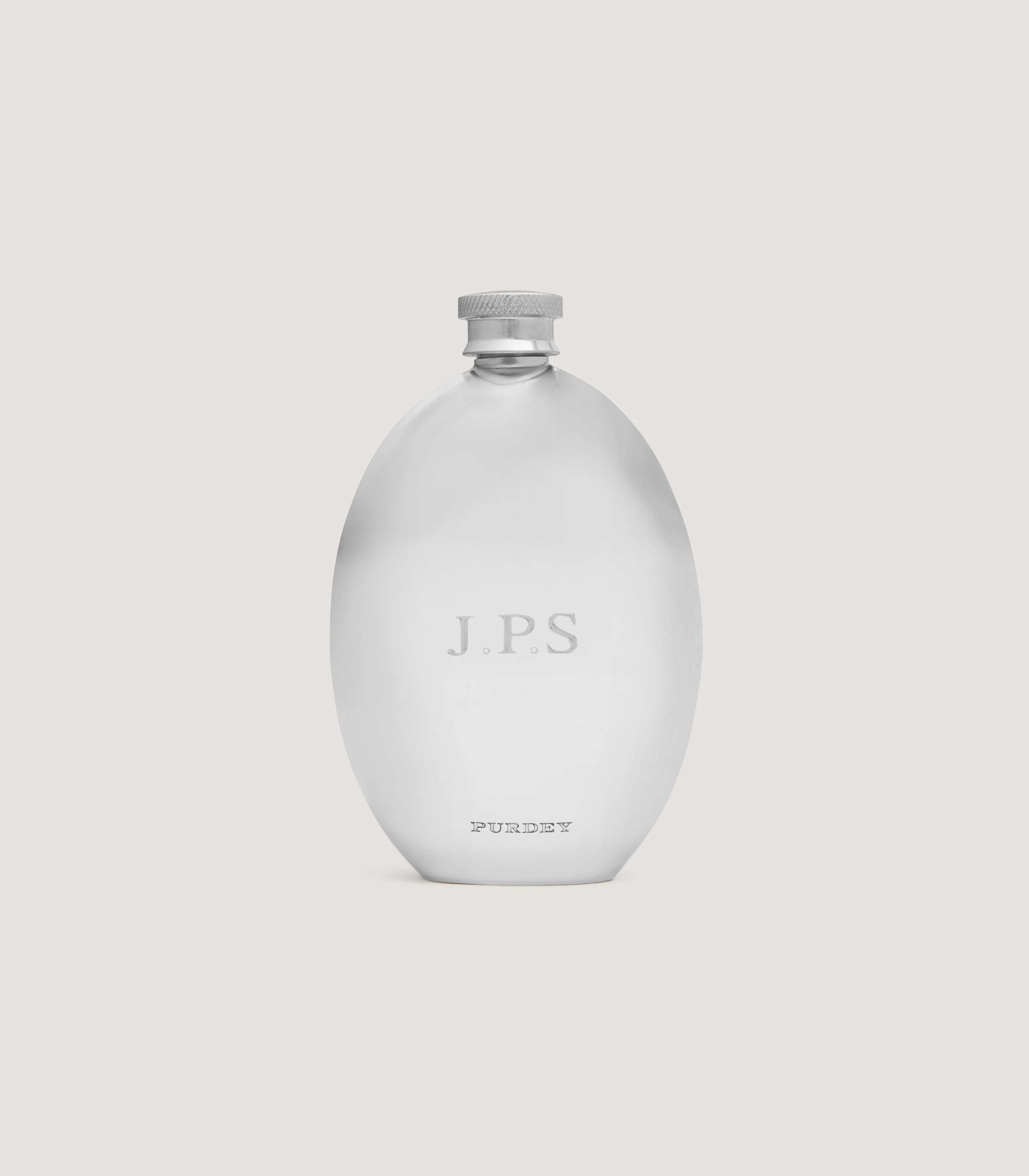 Oval Pewter Flask In Pewter - Image 4