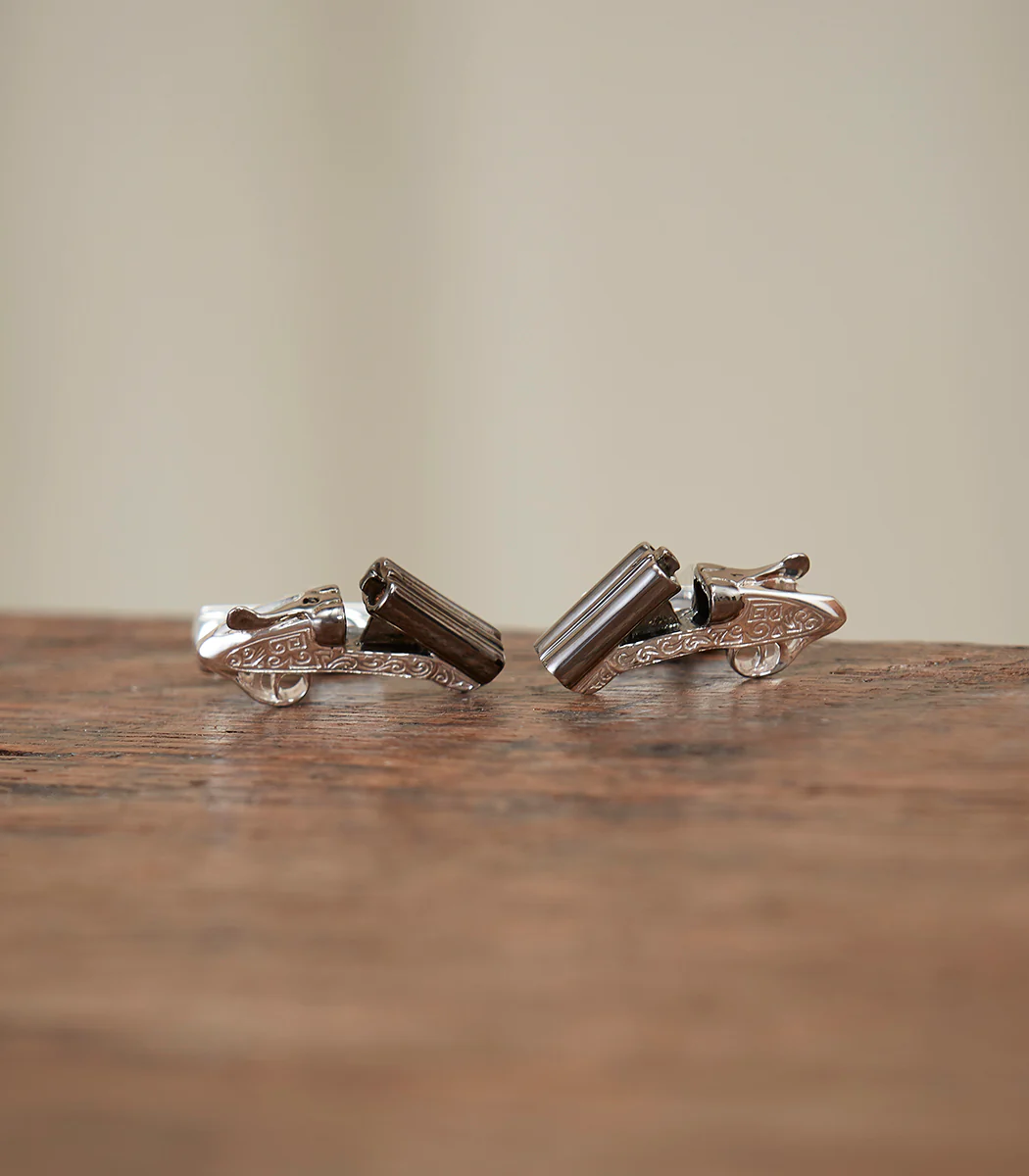 Side-By-Side Silver Cufflinks In Silver - Image 2