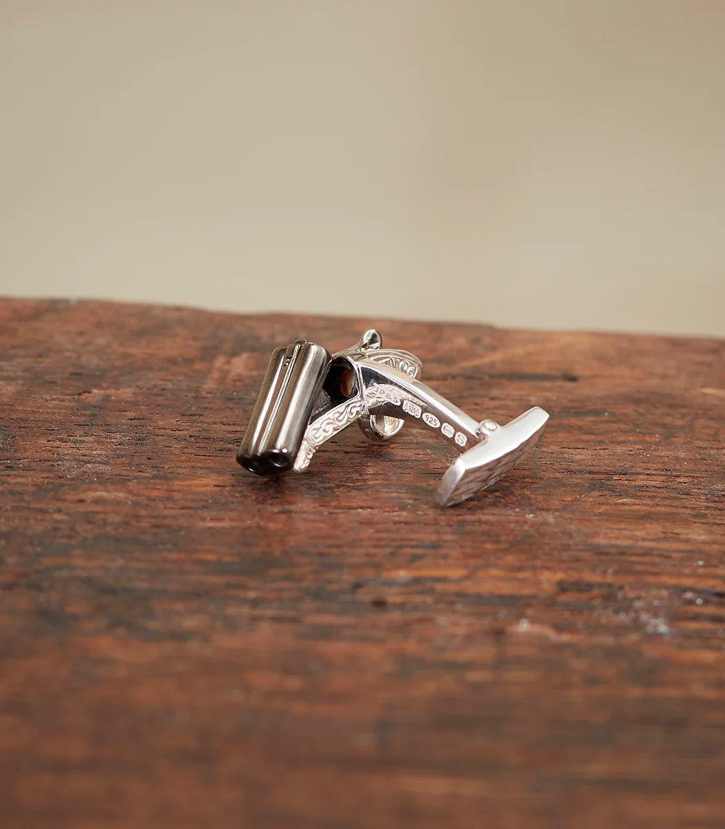 Side-By-Side Silver Cufflinks In Silver - Image 3