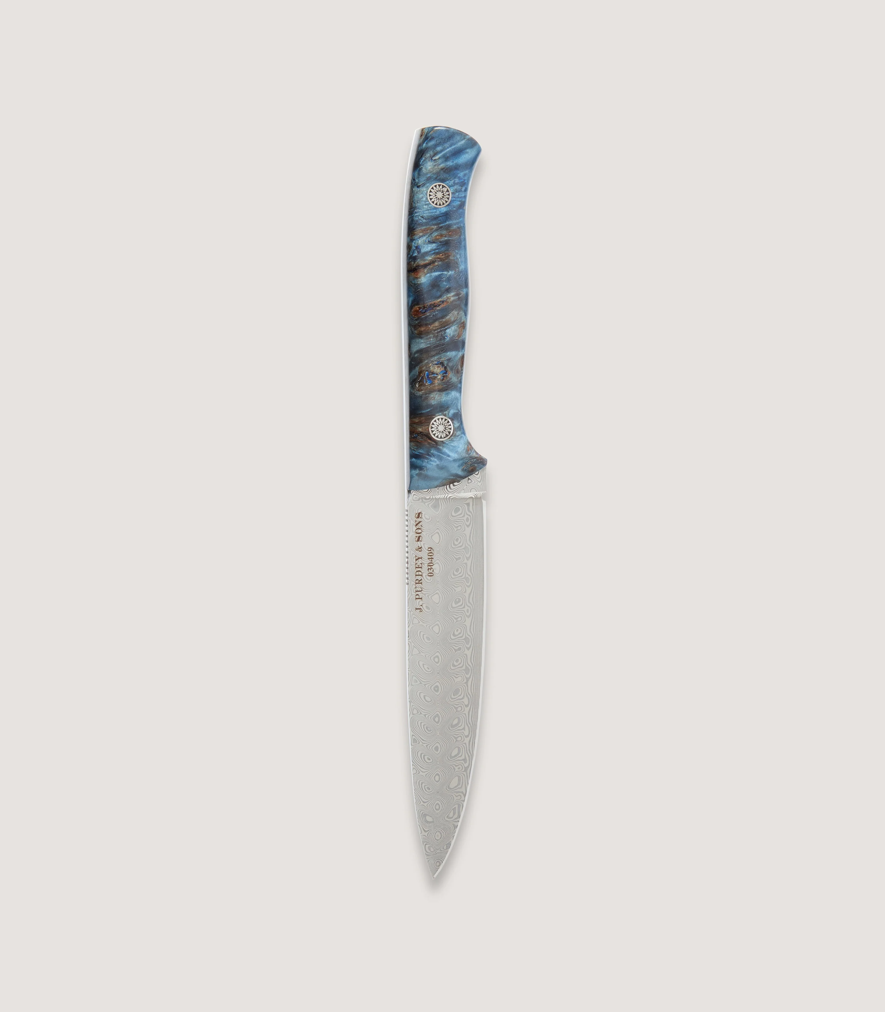The Damascus Red - Blue Poplar Knife - Image 3