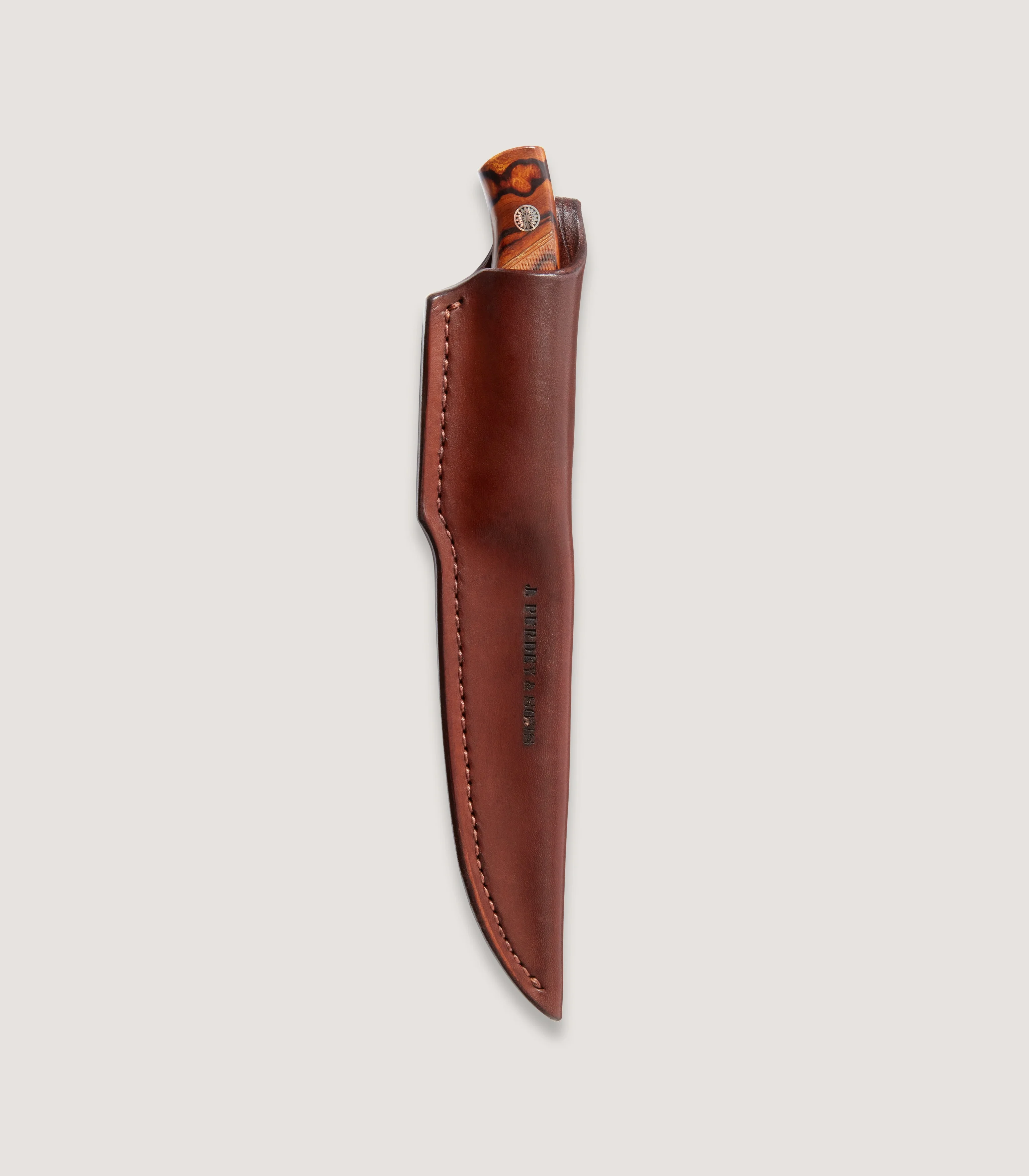 The Damascus Red - Chequered Desert Iron Wood Knife - Image 3