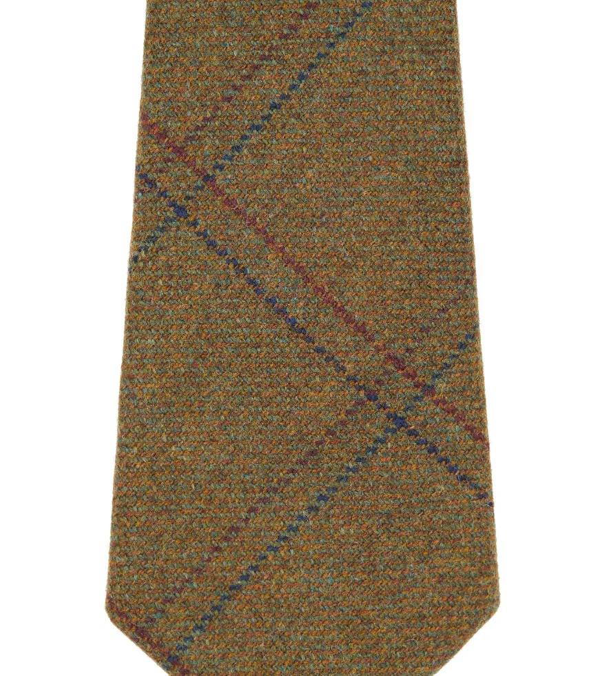 Tweed Check Tie In Berkshire Green - Image 3