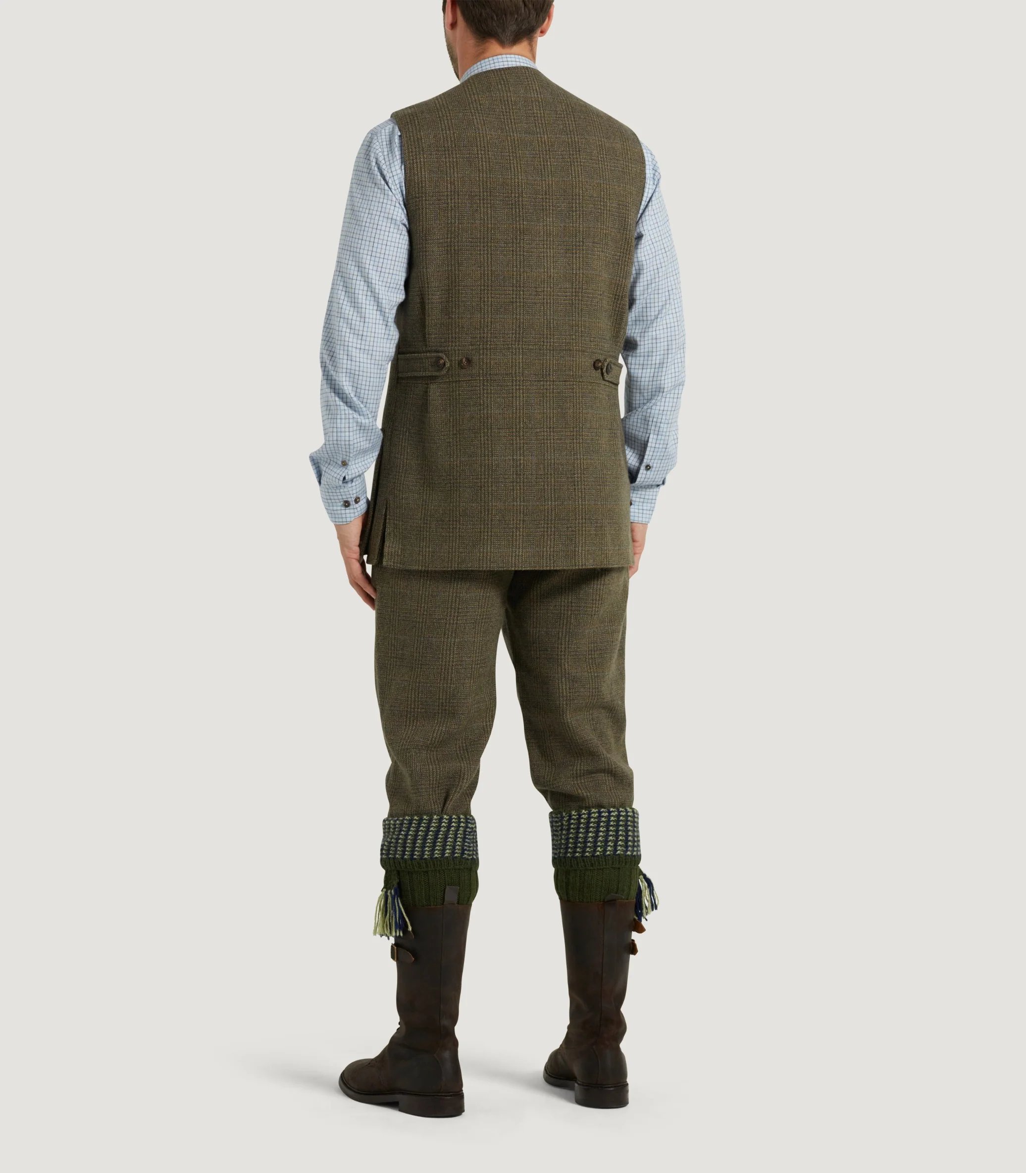 Men's Tweed Sporting Vest In Morlich - Image 4