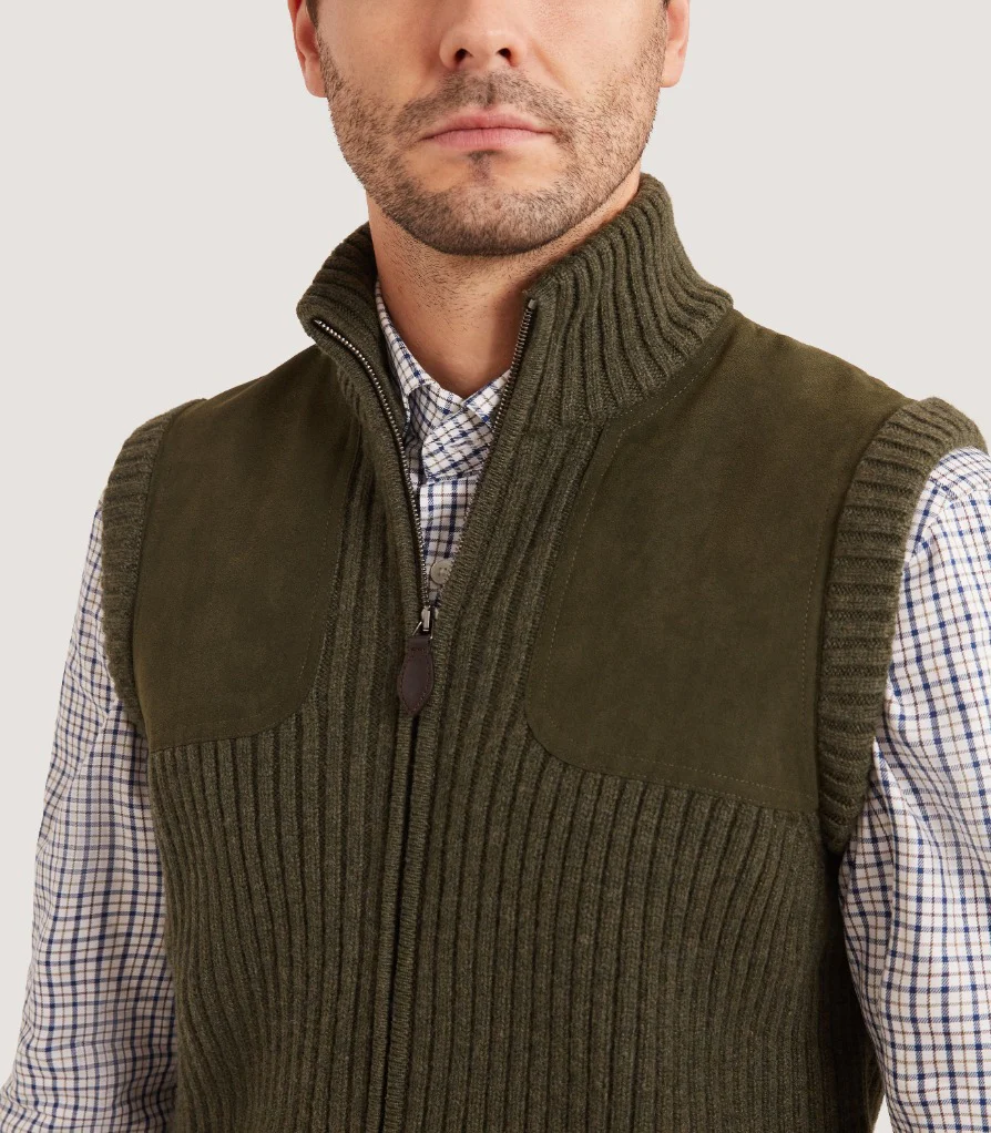 Full Zip Commando Gilet in Loden - Image 8