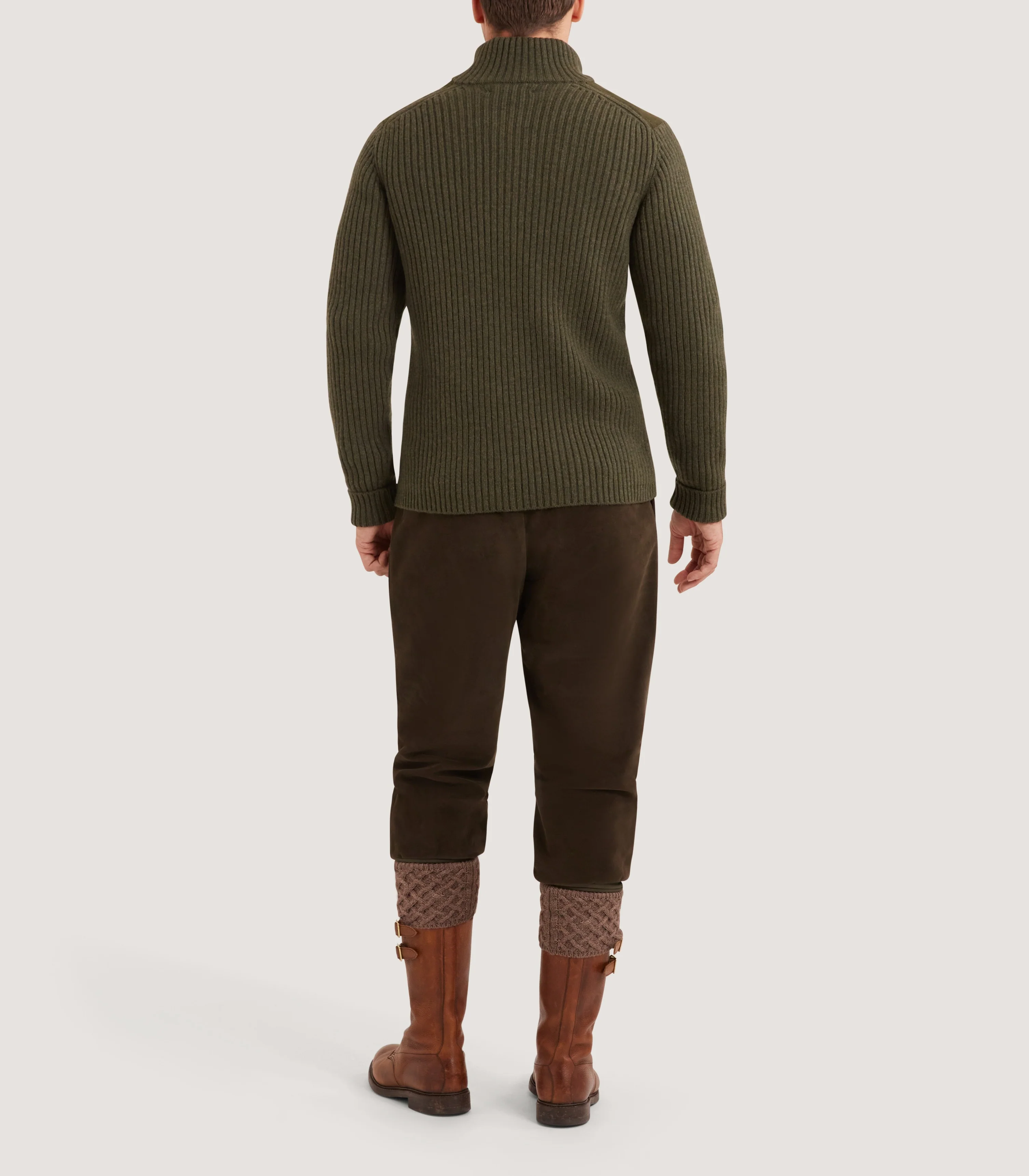 Quarter Zip Commando Sweater in Loden - Image 4