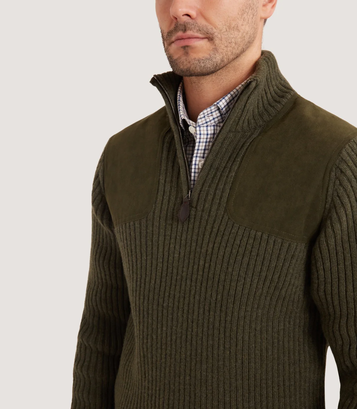 Quarter Zip Commando Sweater in Loden - Image 6
