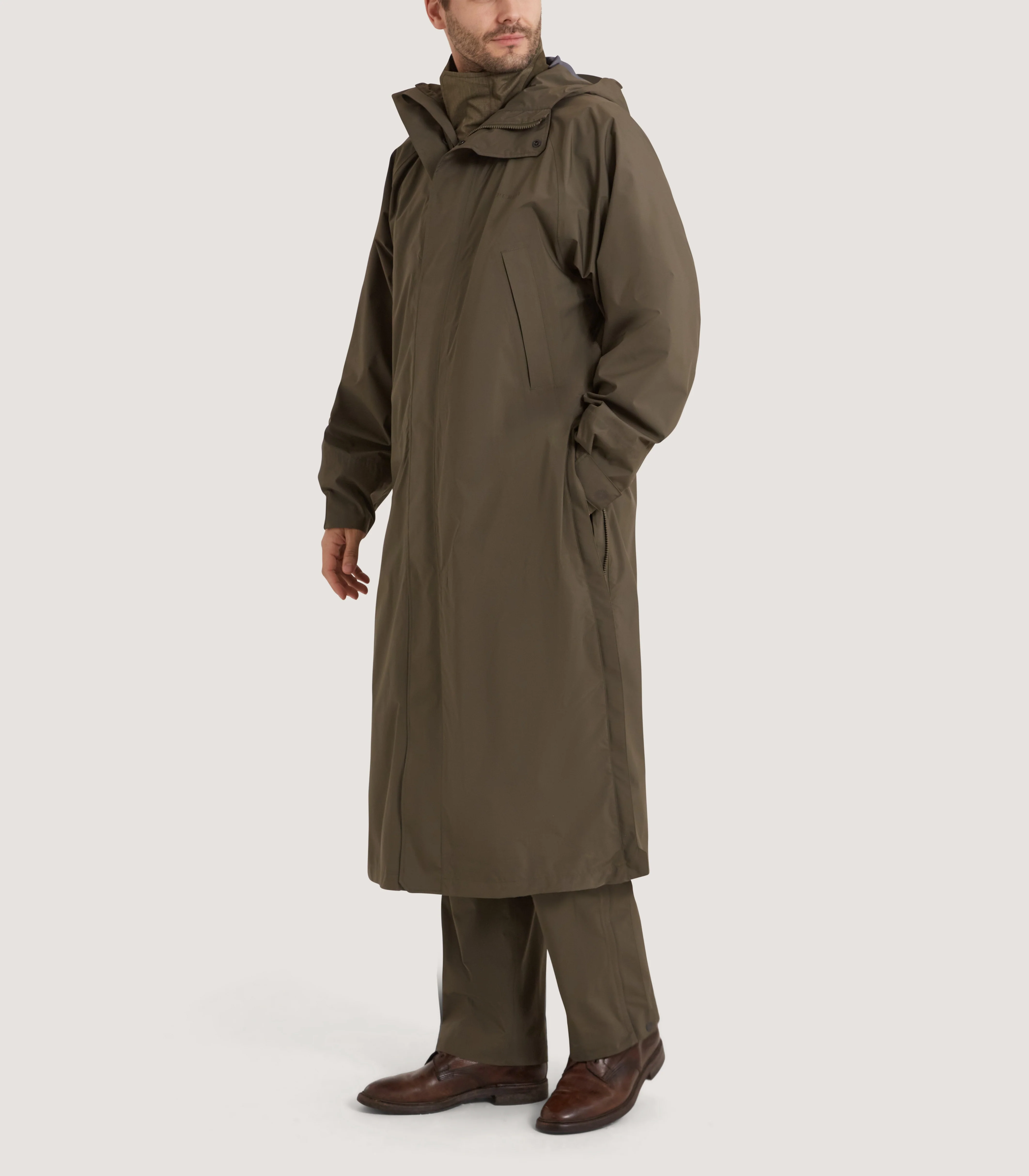Stafford Lightweight Packable Cape in Drab - Image 5