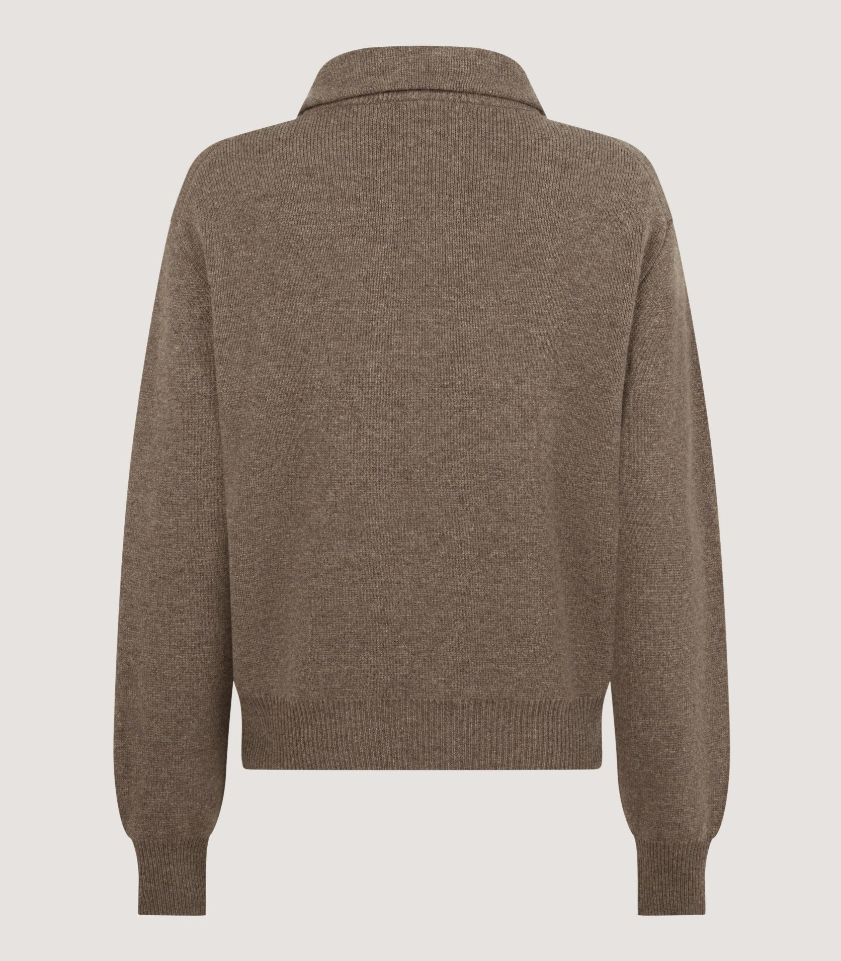 Women's Berkeley Shirt Collar Sweater in Taupe - Image 3