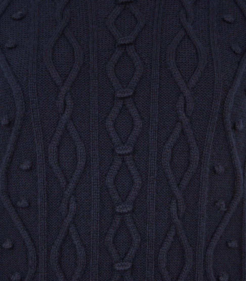 Women's Cotton Cashmere Aran Tank in Midnight - Image 5