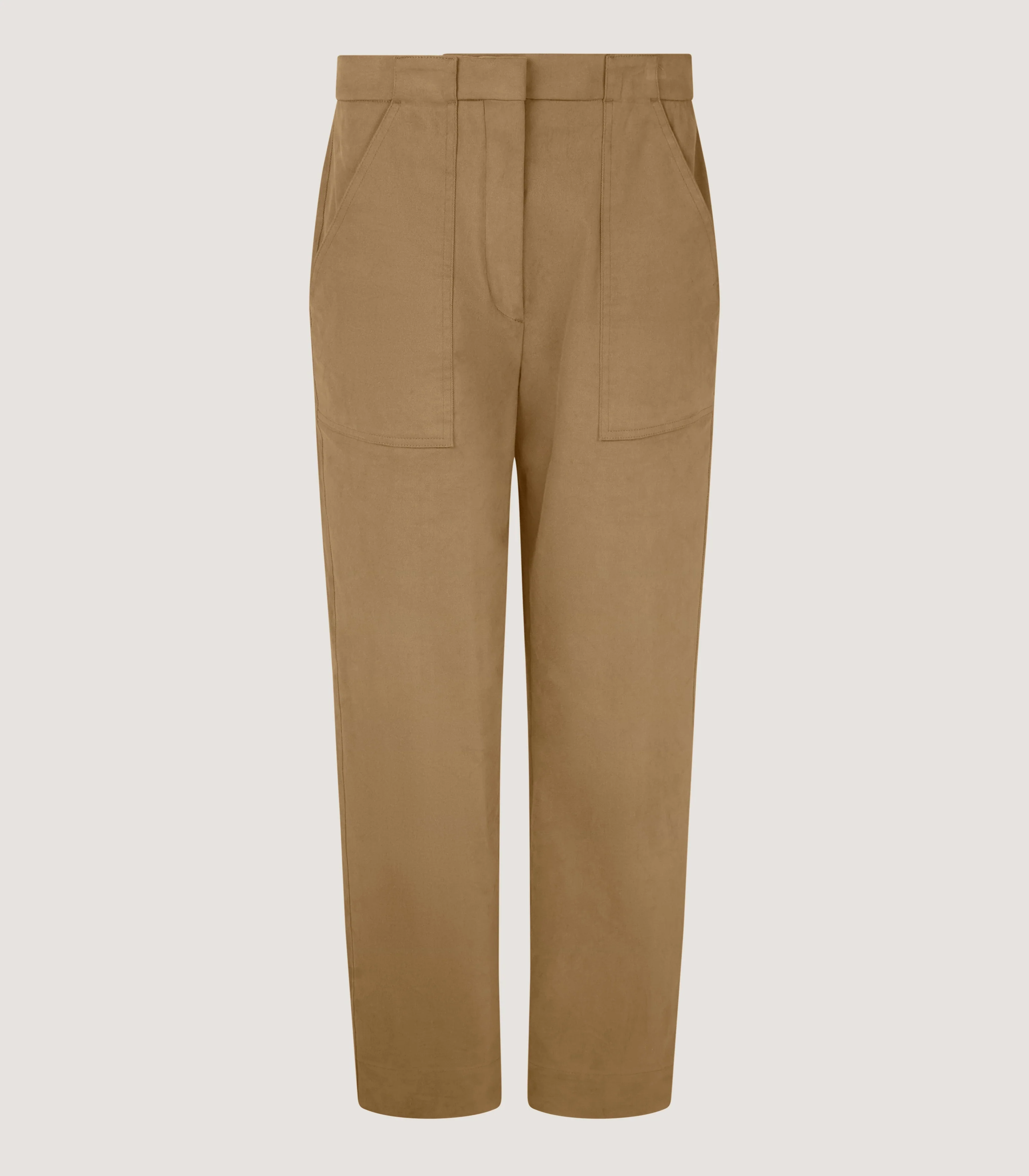 Women's Cotton Patch Pocket Trousers in Jute