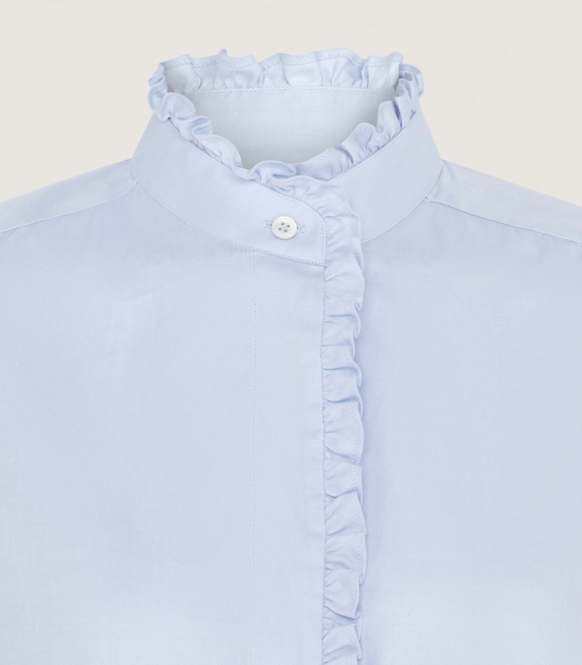 Women's Cotton Pie Crust Shirt in Oxford Blue - Image 5