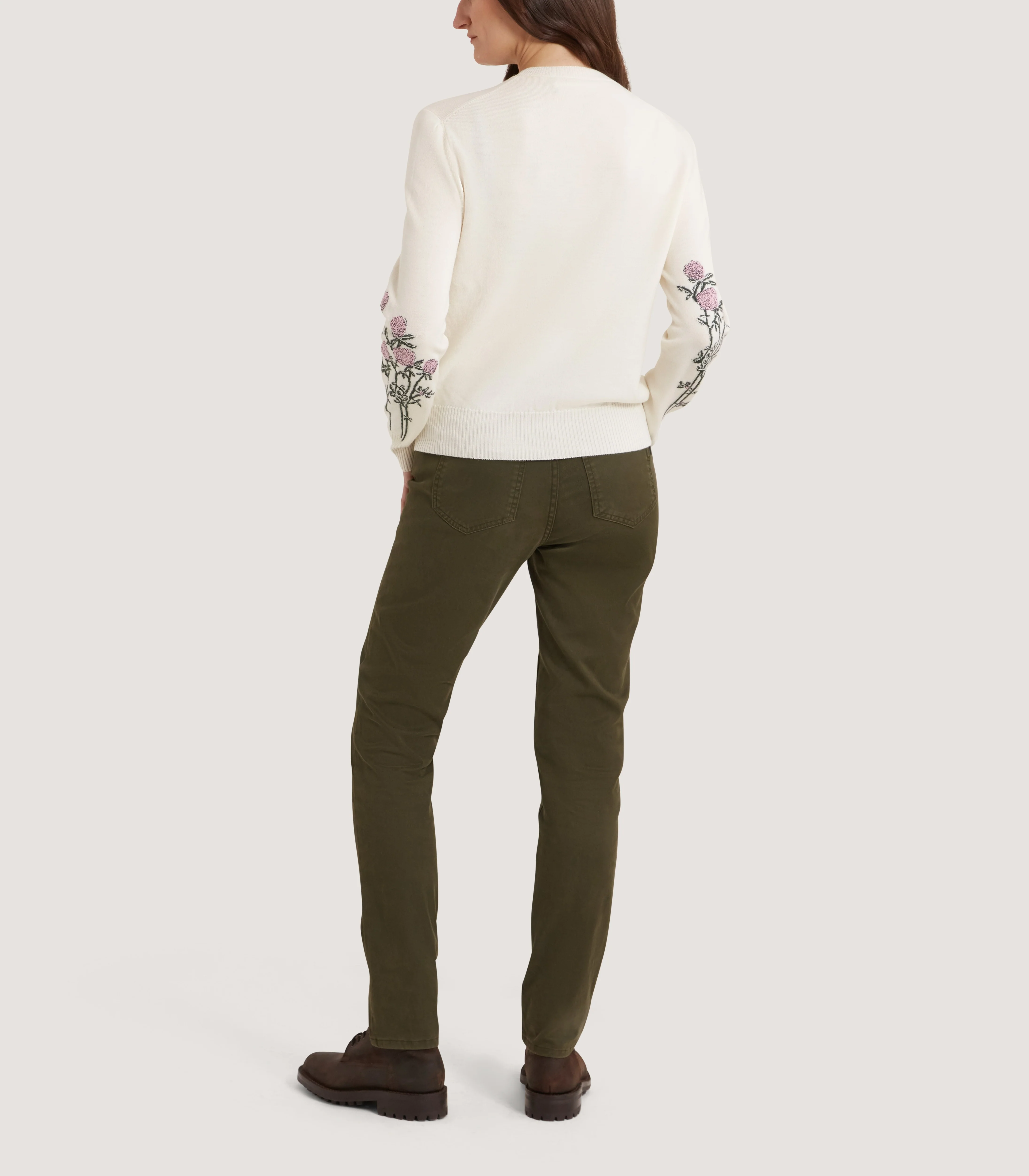 Women's Crendon English Garden Sweater in Ivory - Image 4