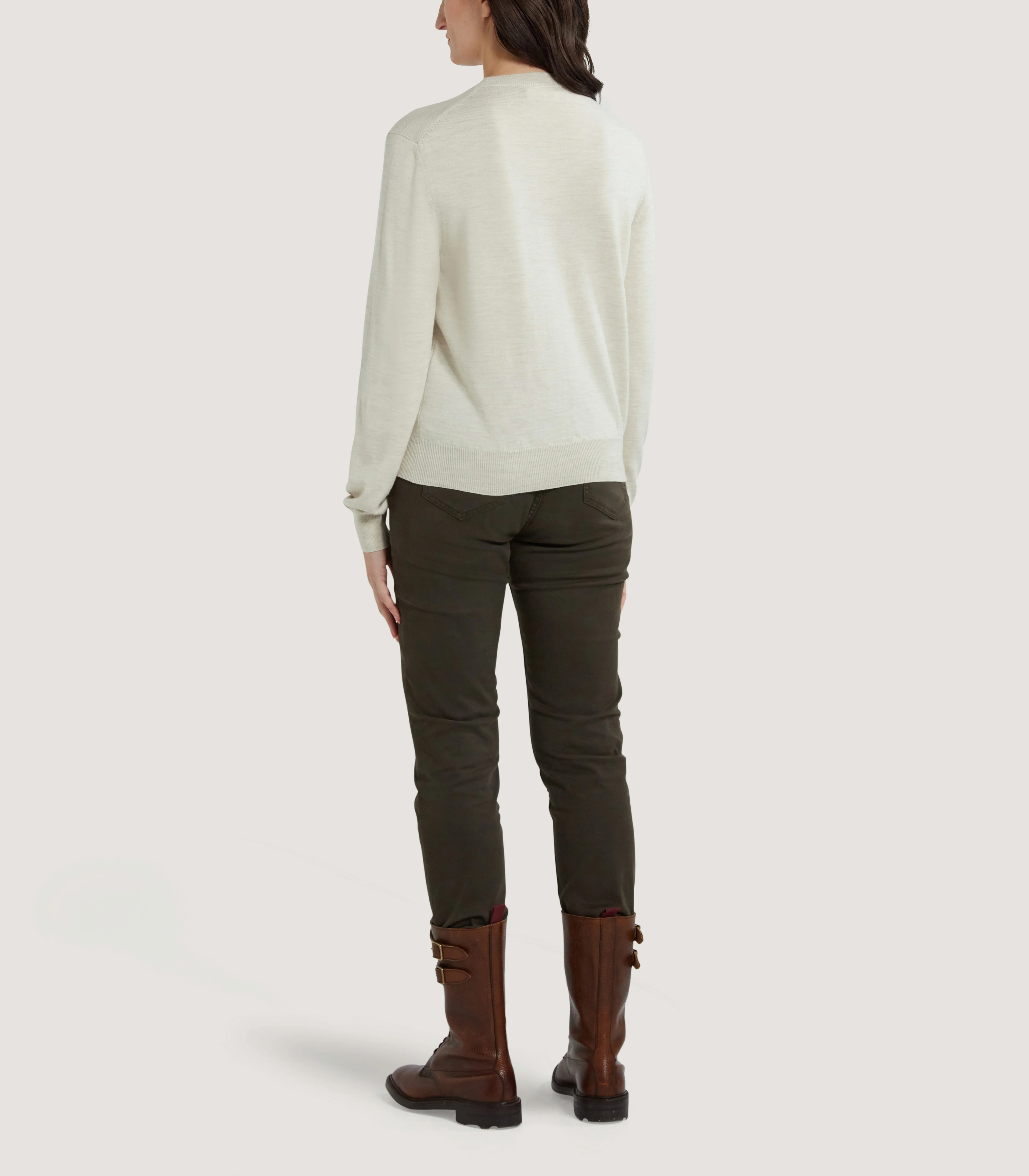 Women's Curzon Birds Round Neck Sweater in Ivory - Image 4
