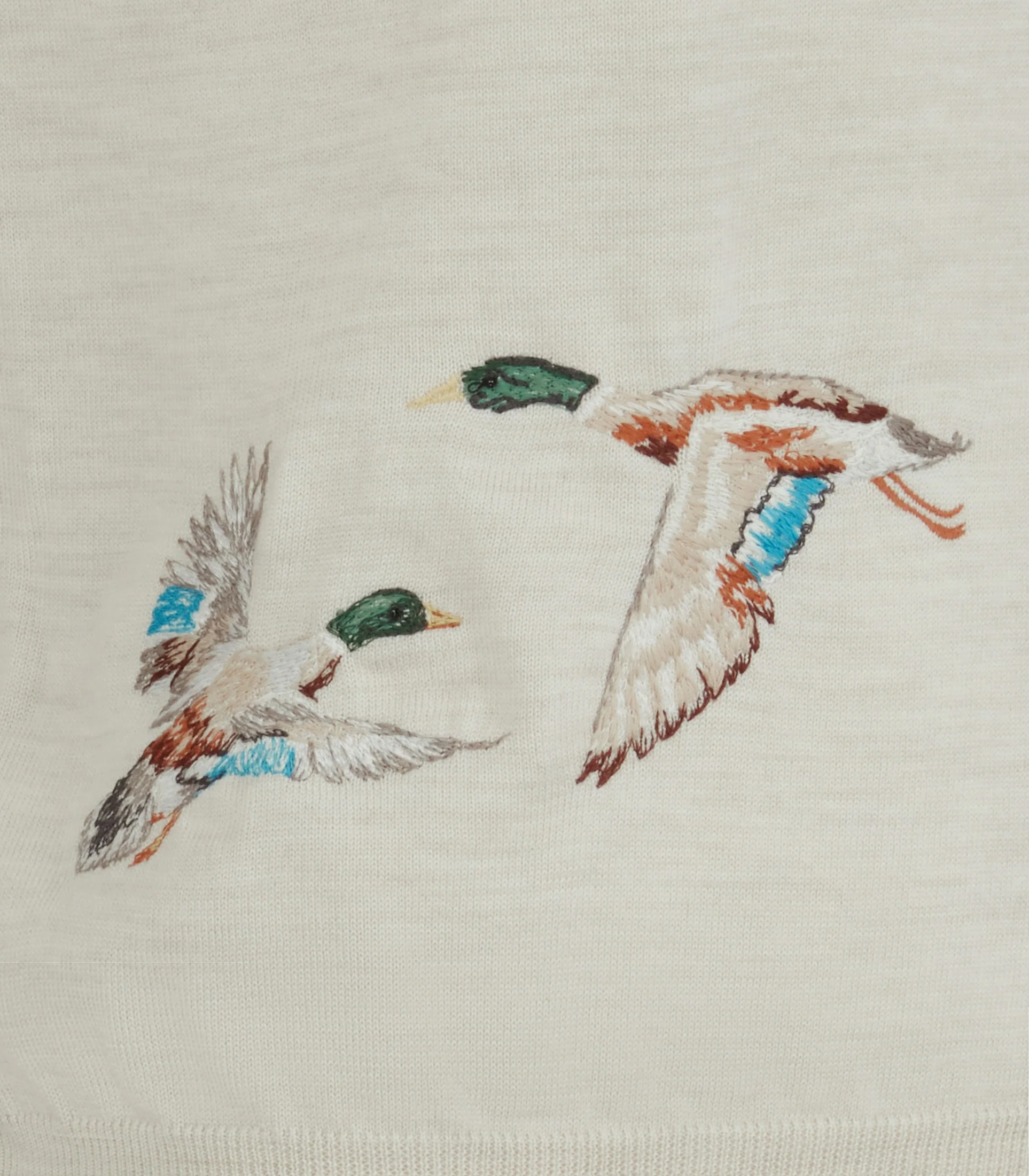 Women's Curzon Birds Round Neck Sweater in Ivory - Image 6