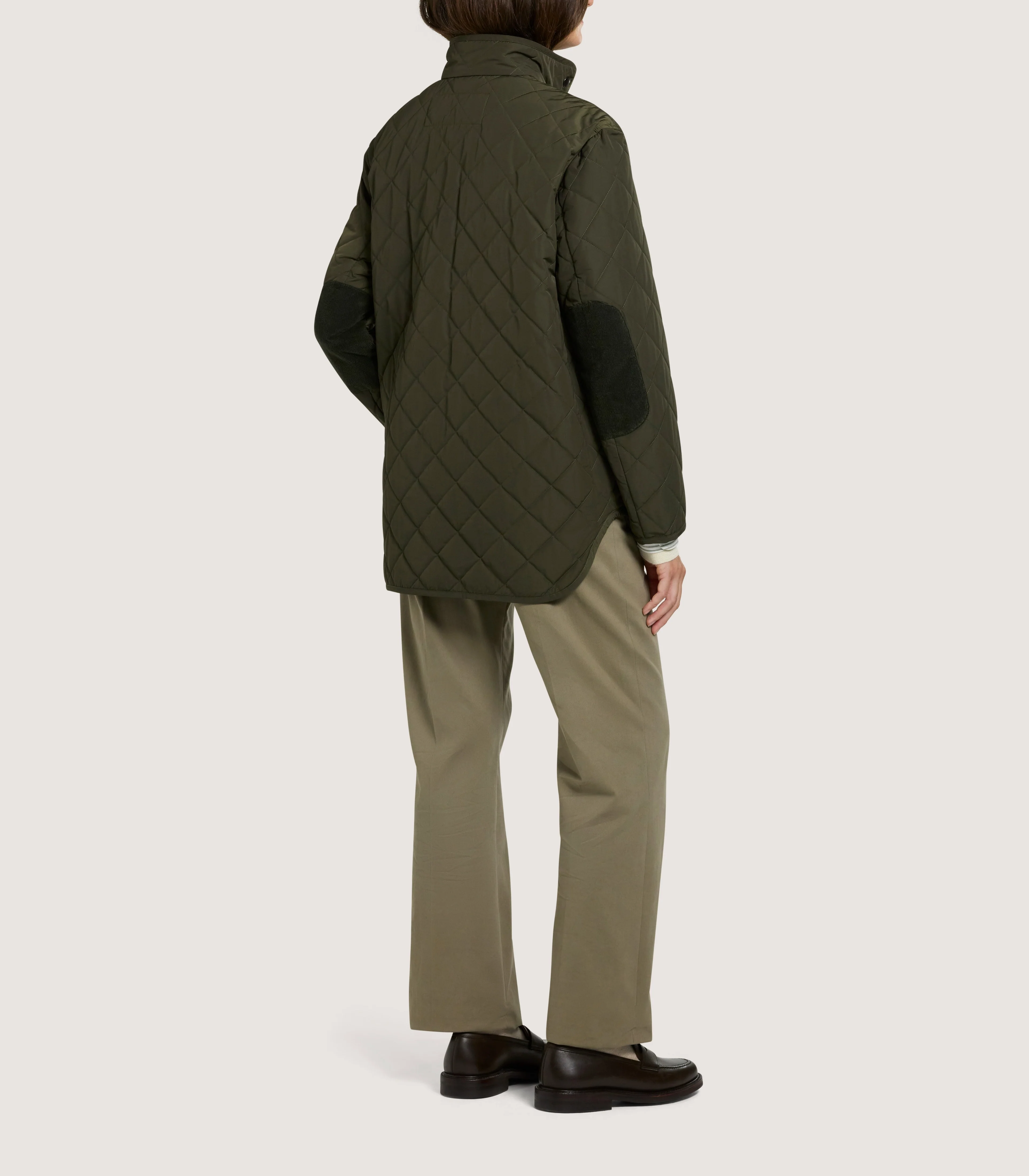 Women's Dark Olive Quilted Purdey Jacket - Image 4