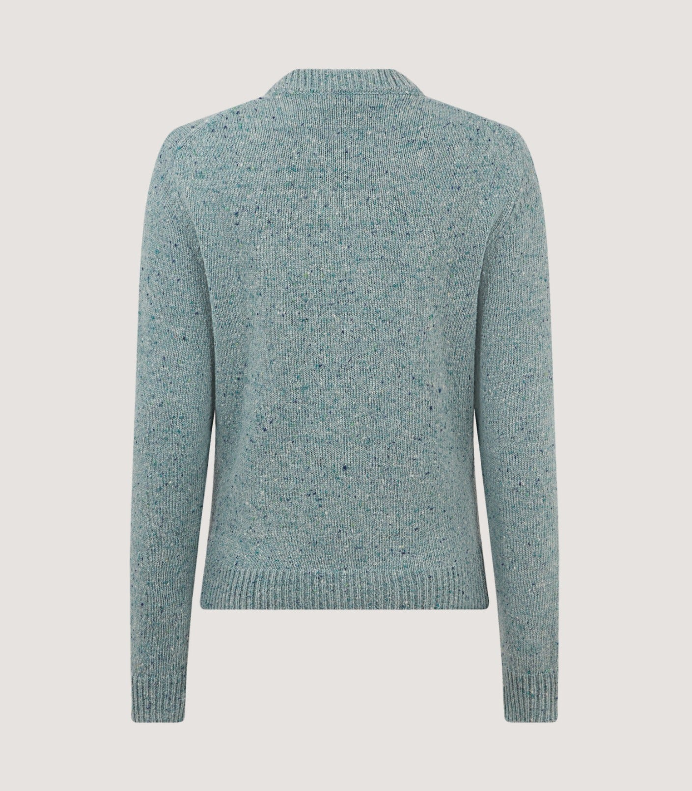 Women's Dorton Donegal Cashmere Sweater with Scarf in Duck Egg Blue - Image 4