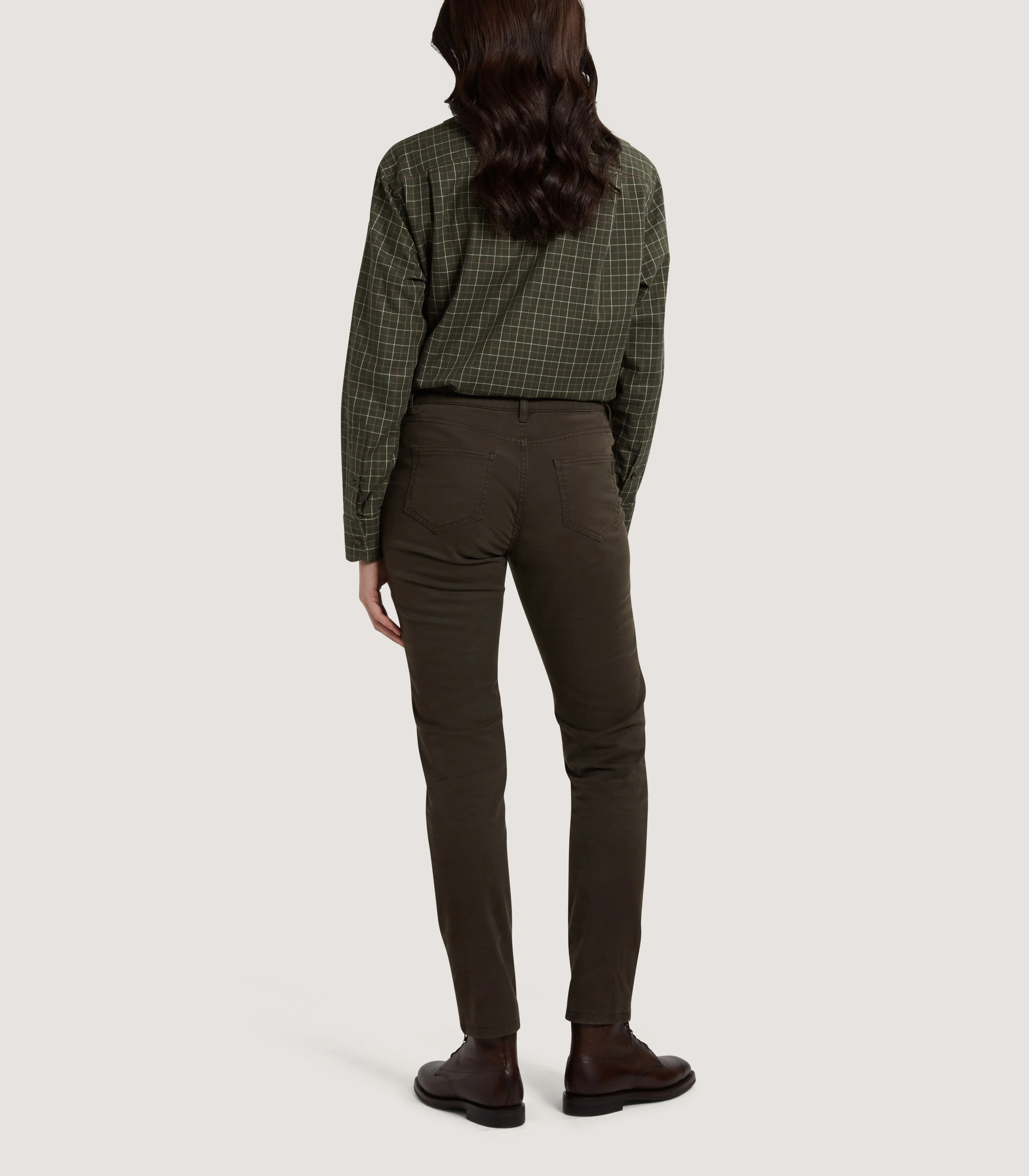 Women's Five Pocket Trousers in Forest Green - Image 4