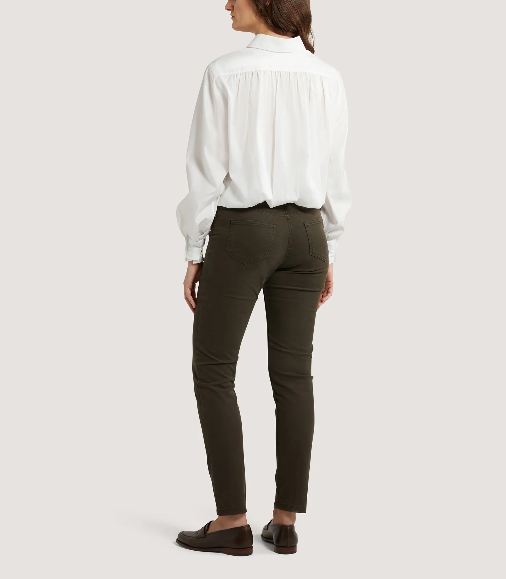 Women's Five Pocket Trouser in Loden - Image 4