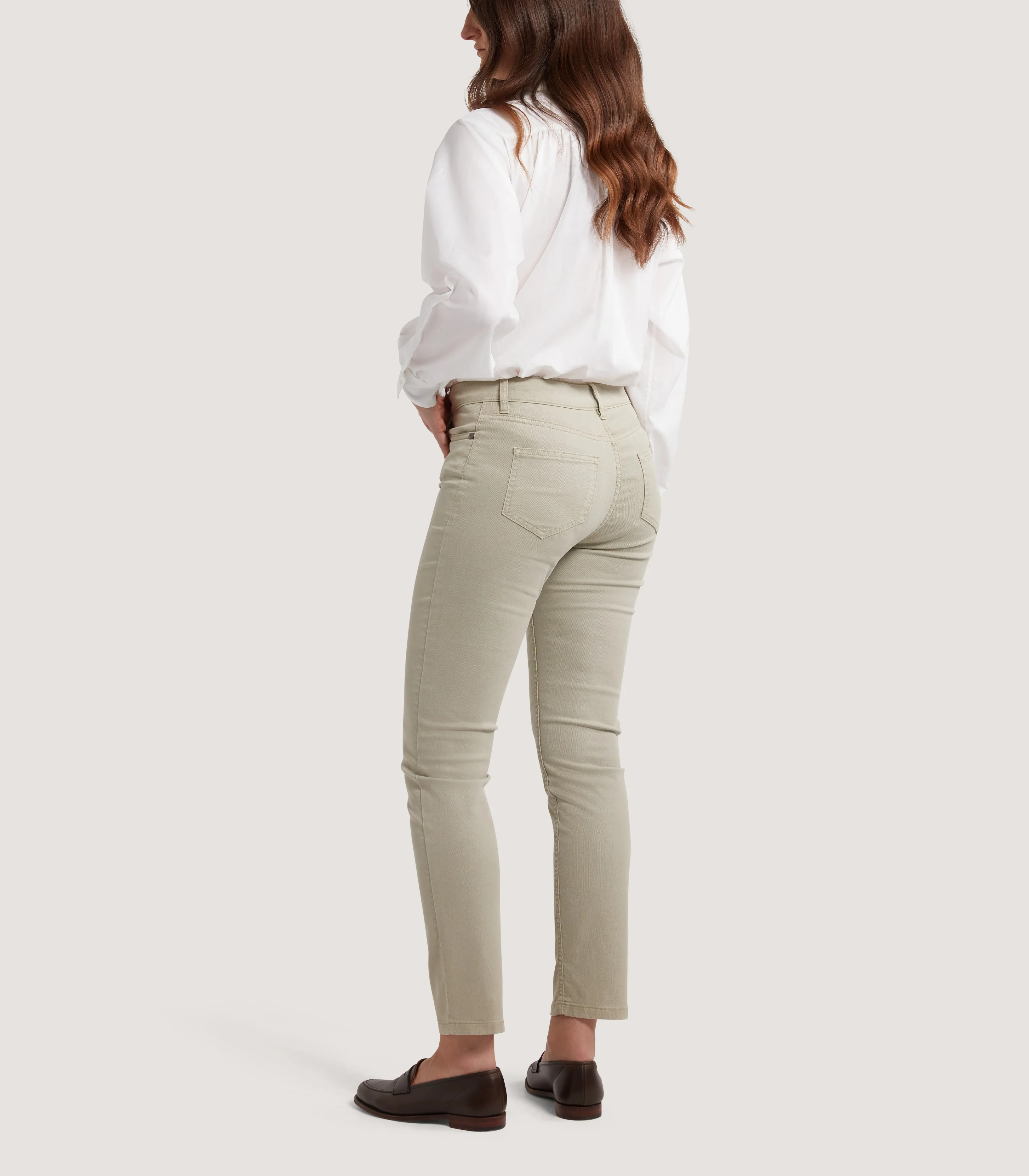 Women's Five Pocket Trouser in Stone - Image 4