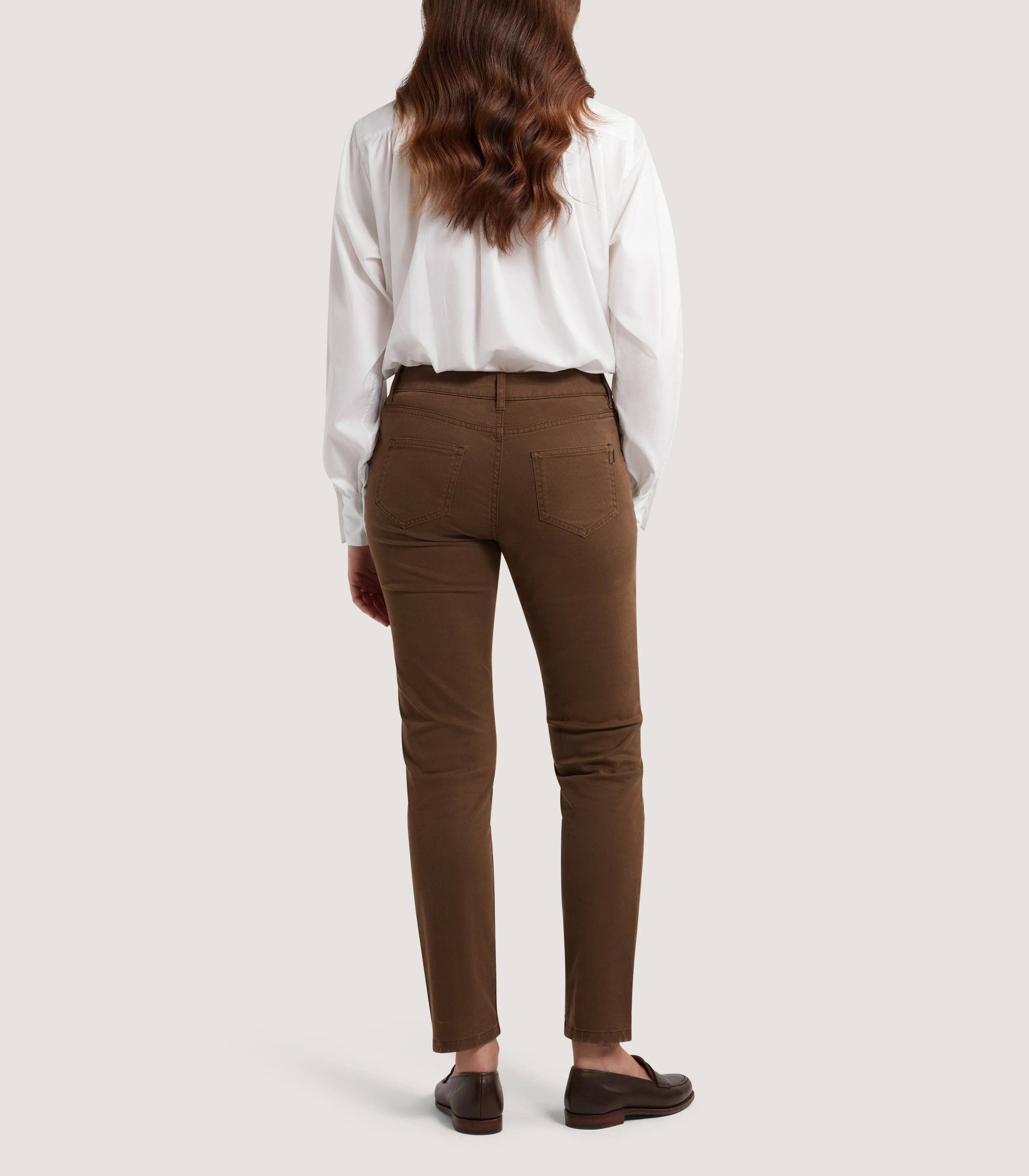 Women's Five Pocket Trouser in Walnut - Image 4