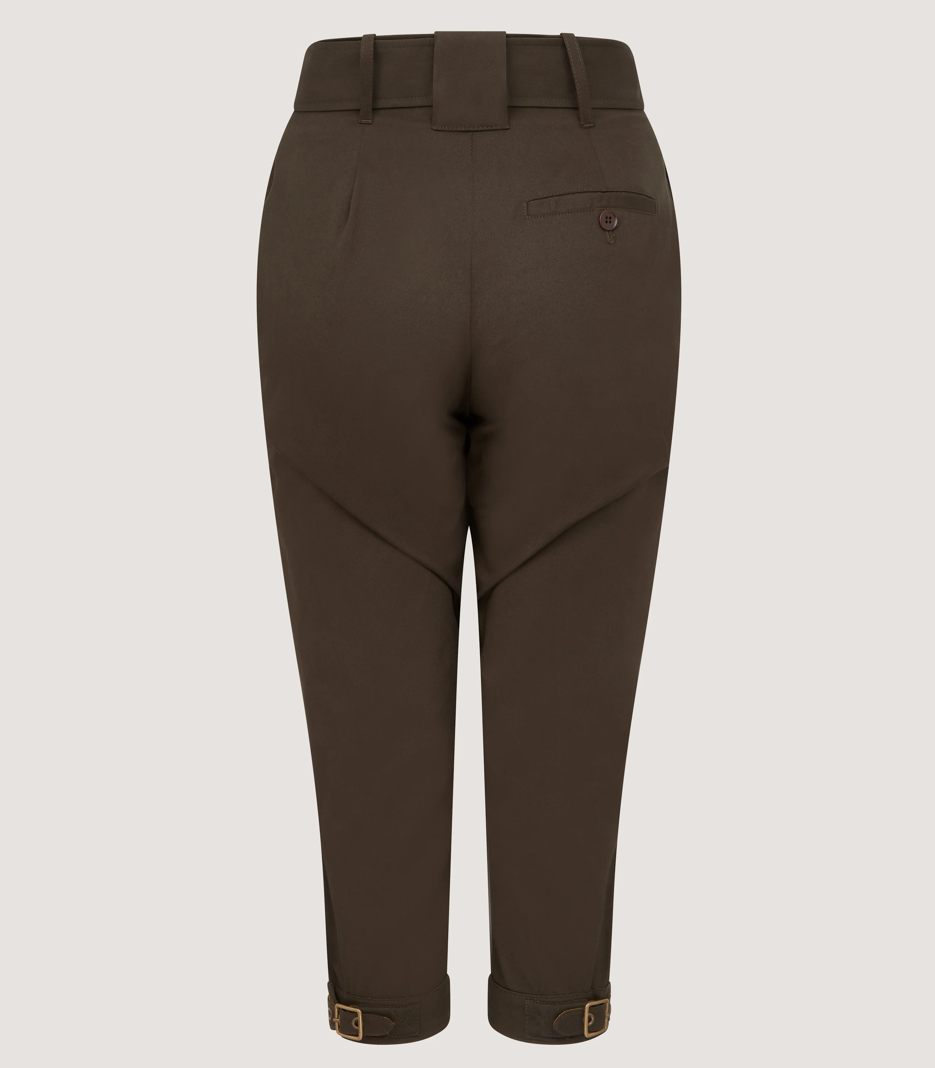 Women's High Waisted Cotton Breeks In Dark Green - Image 3