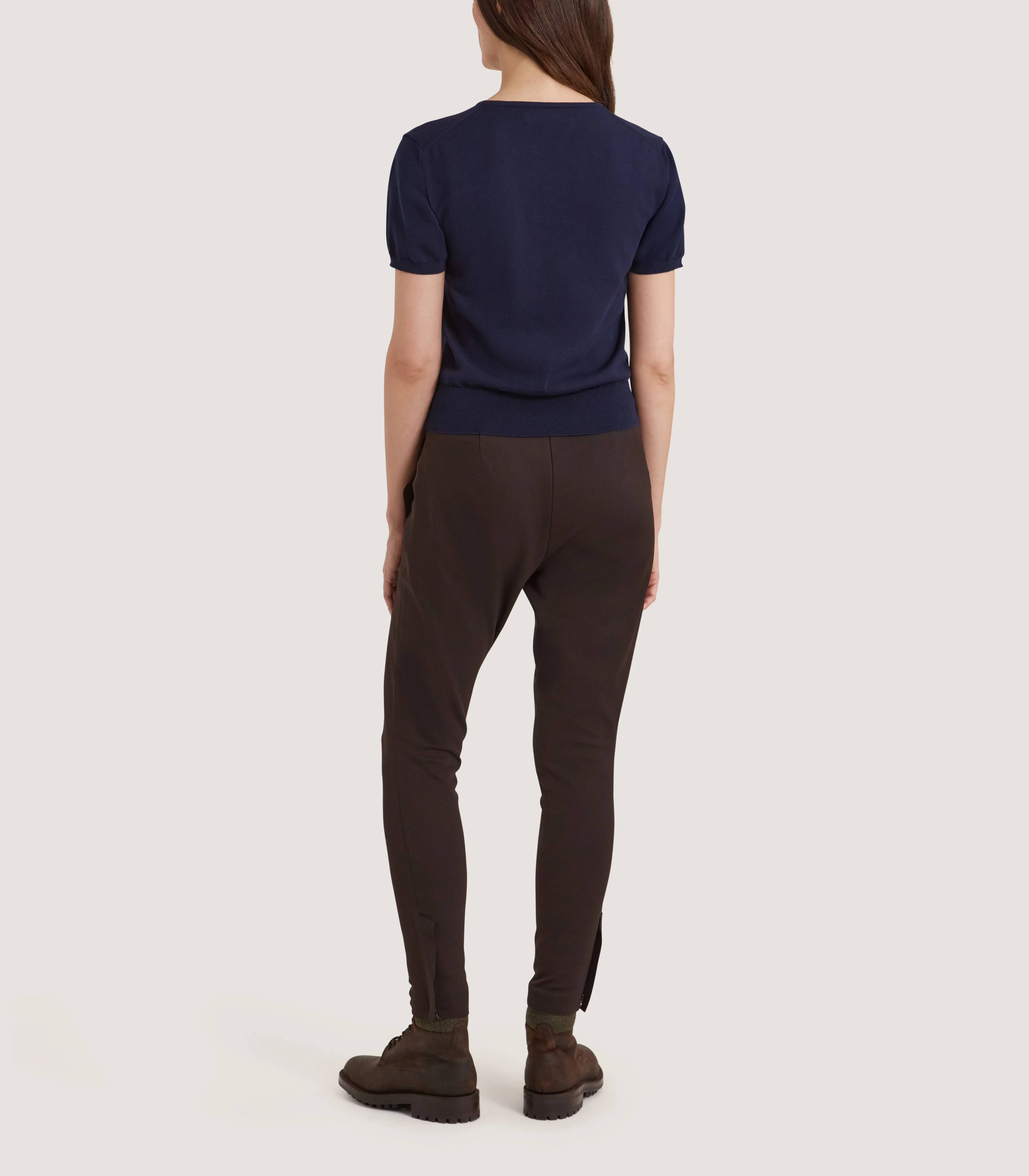 Women's Iver Short Sleeve Sweater with Bow in Midnight - Image 4