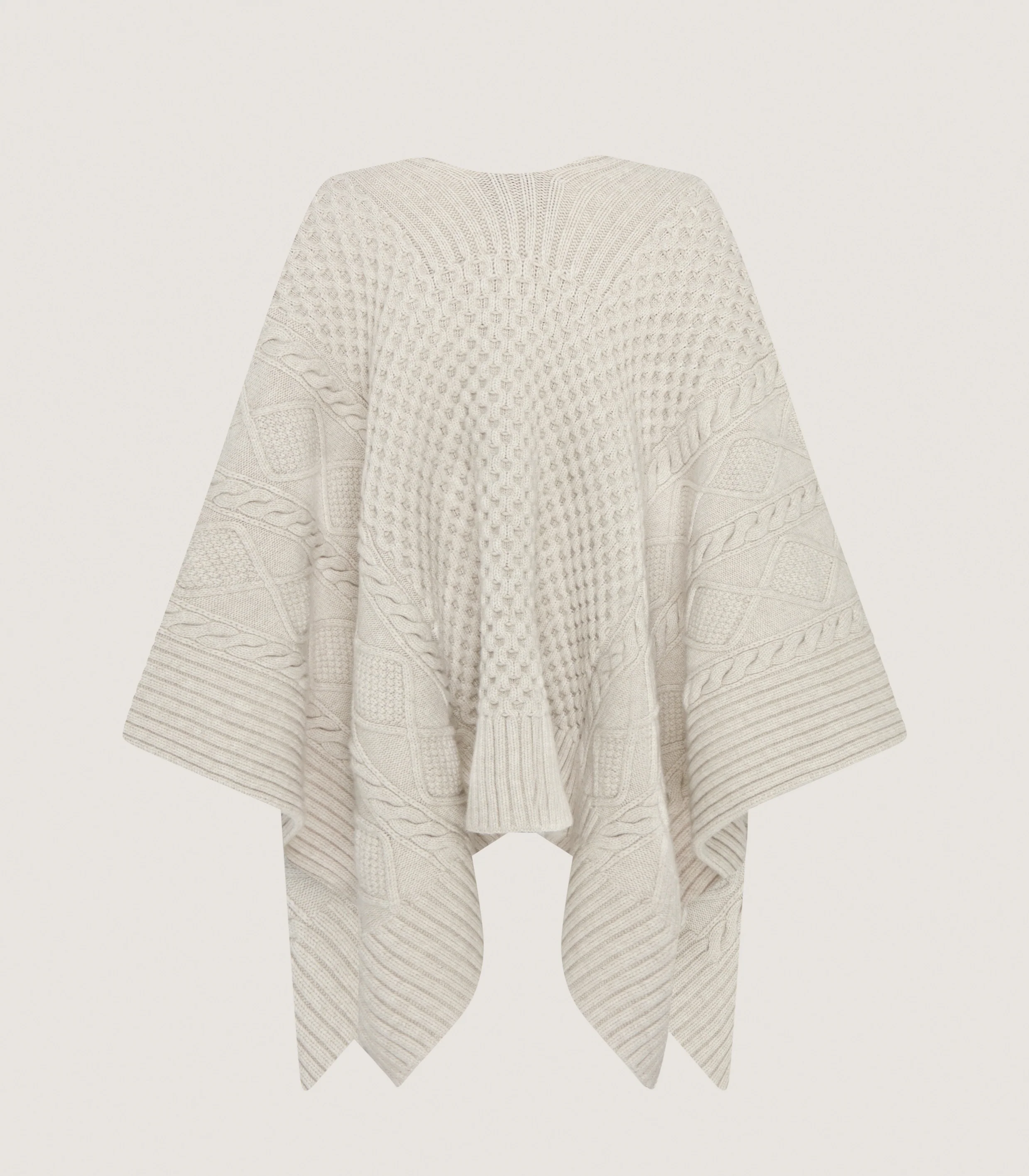 Women's Lammermuir Knitted Aran Cape in Ivory - Image 3