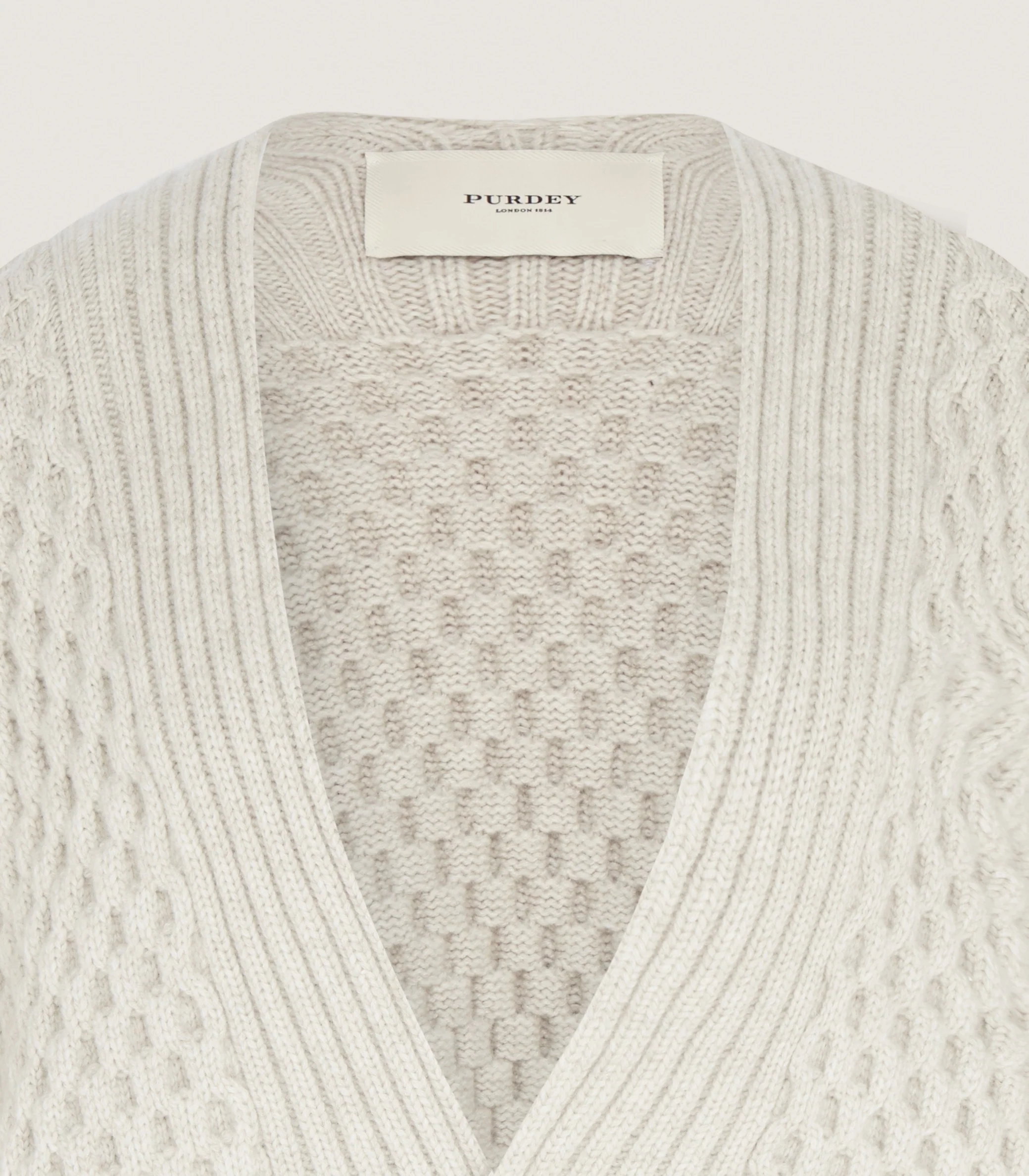 Women's Lammermuir Knitted Aran Cape in Ivory - Image 5