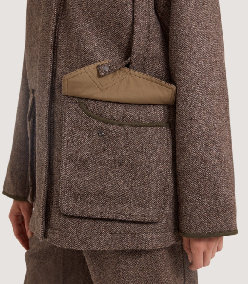 Women's Lightweight Tweed Field Coat in Heather - Image 5