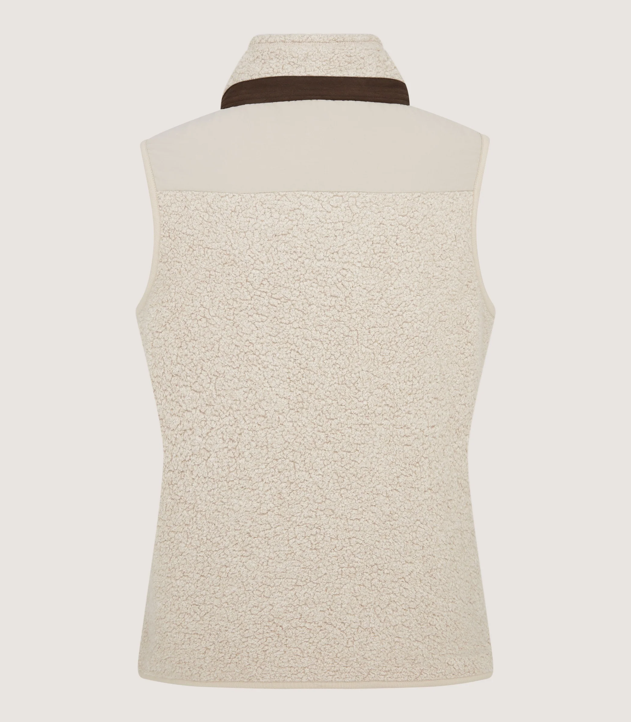 Women's Merino Lux Fleece Gilet in Taupe - Image 3