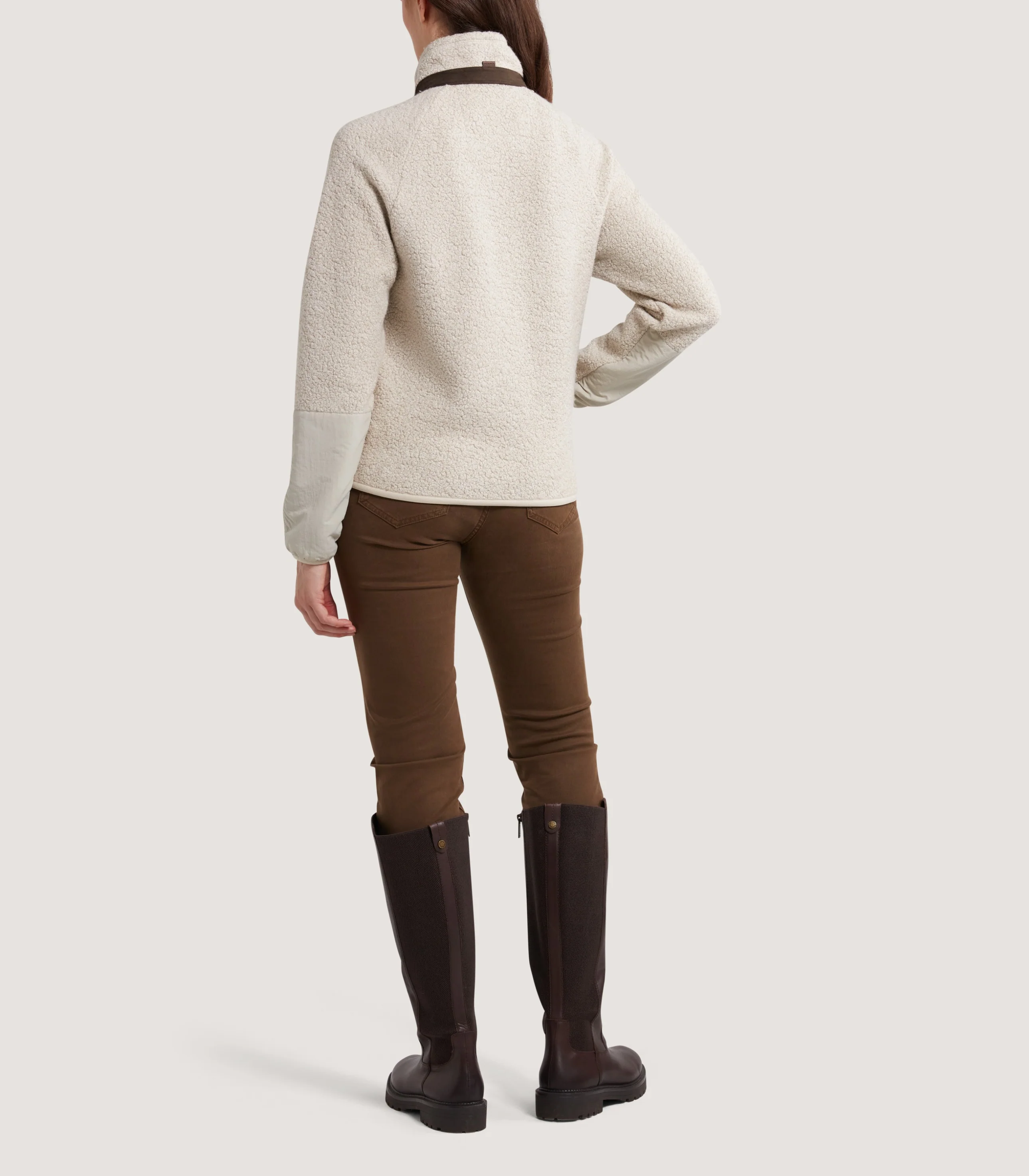 Women's Merino Lux Fleece Jacket in Taupe - Image 4