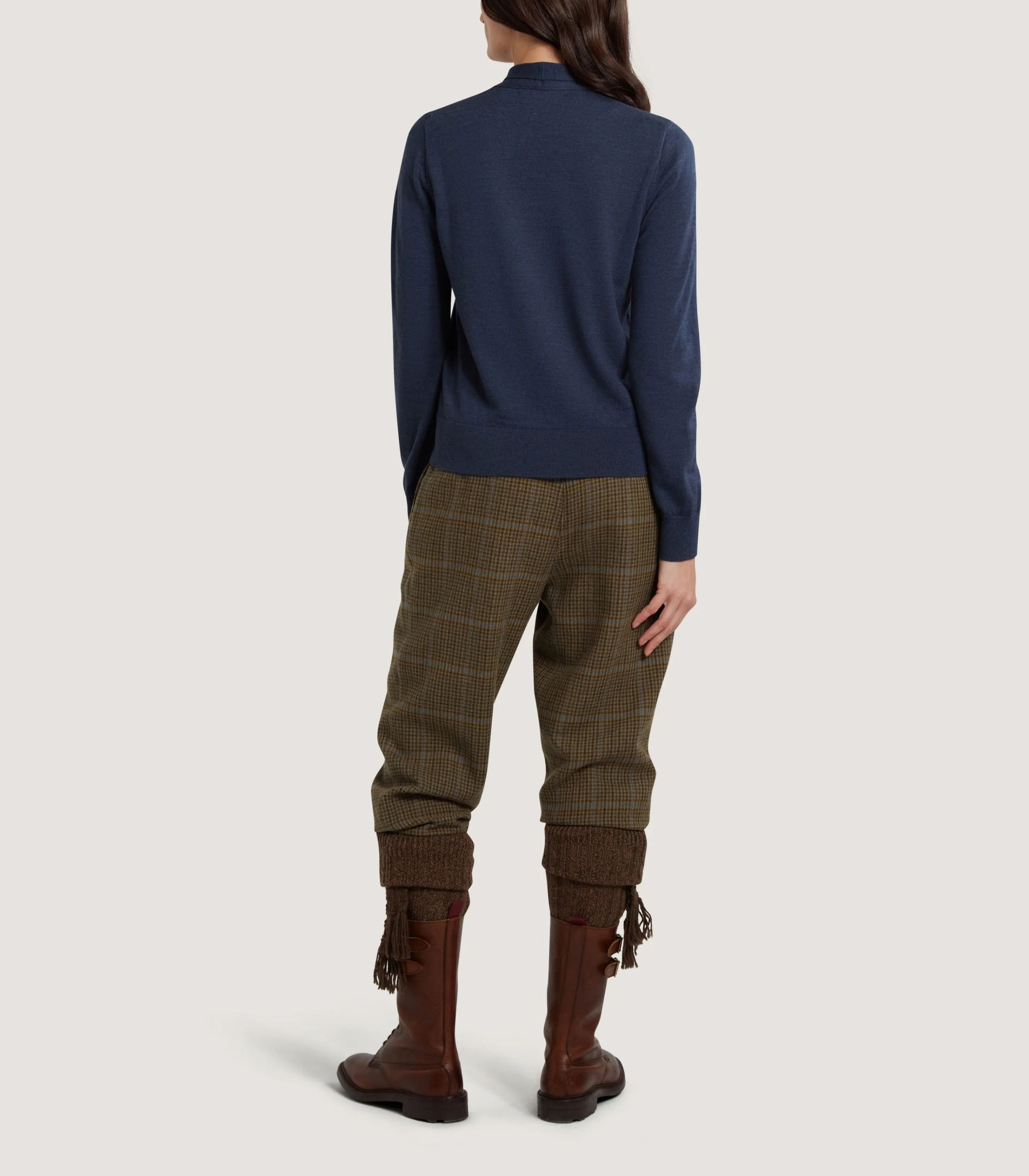 Women's Newland Tie Neck Sweater in Denim Blue - Image 4