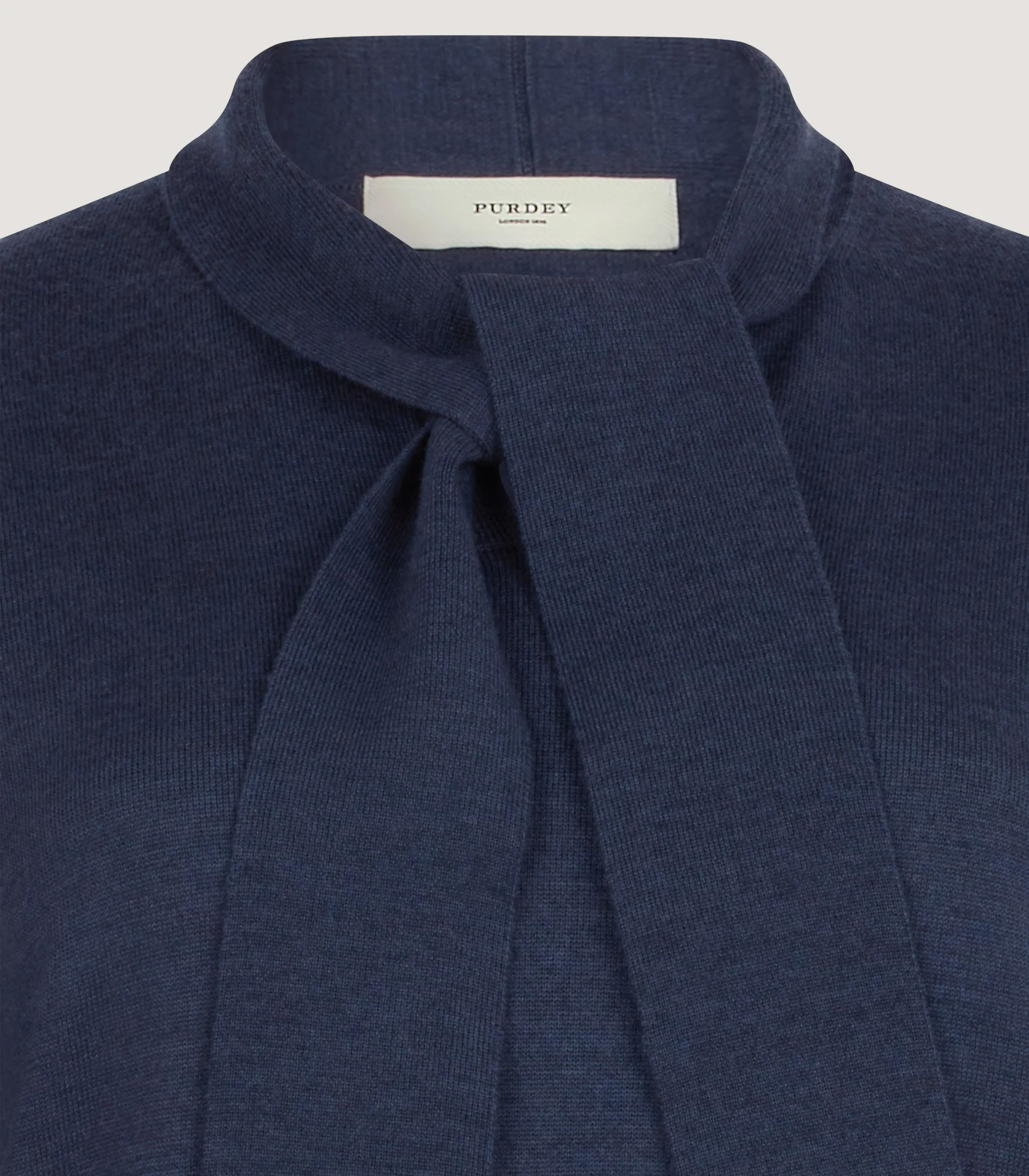 Women's Newland Tie Neck Sweater in Denim Blue - Image 5