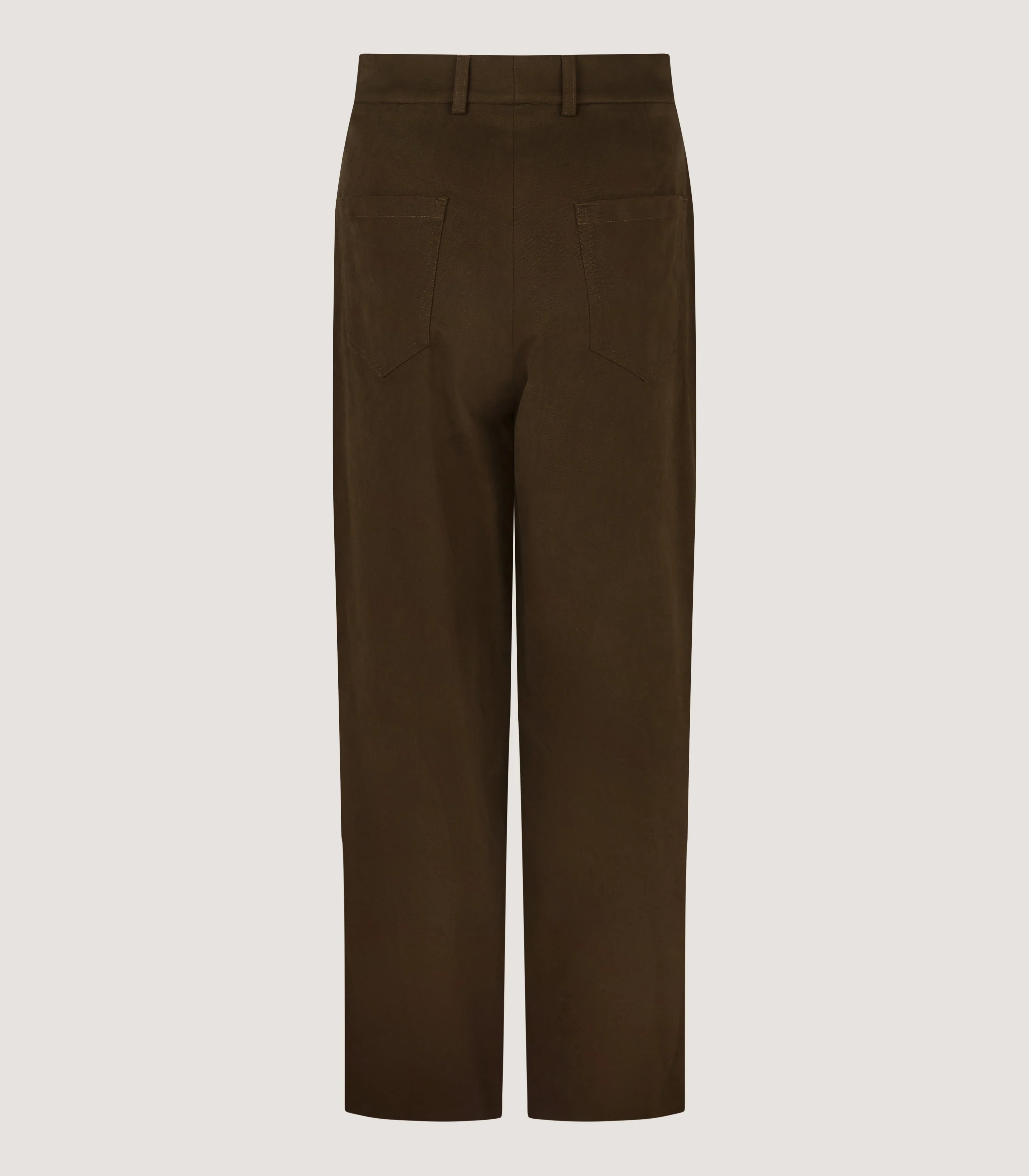 Women's Straight Leg Seymour Trousers in Dark Olive - Image 3