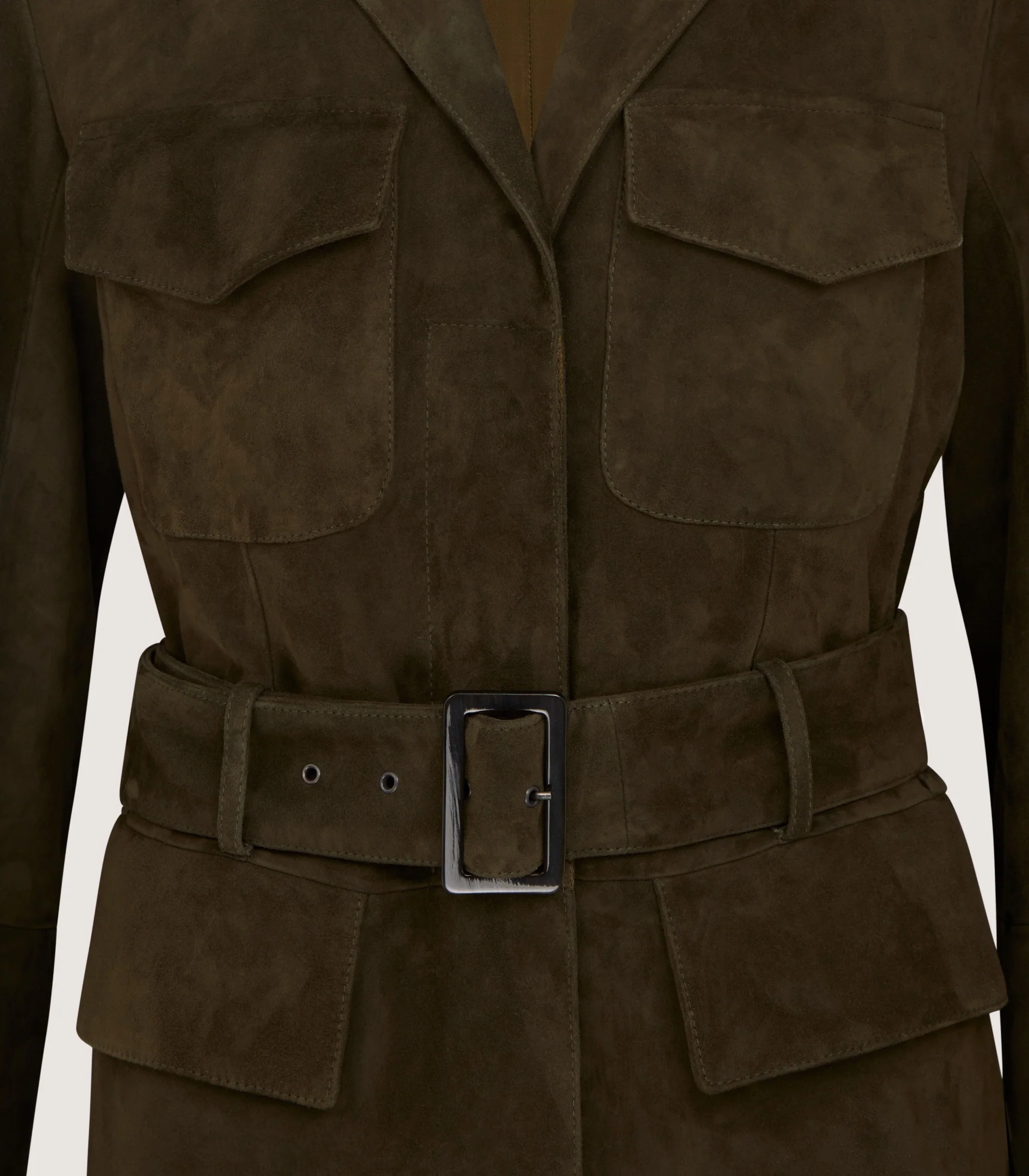Women's Suede Wilton Jacket in Dark Olive - Image 5