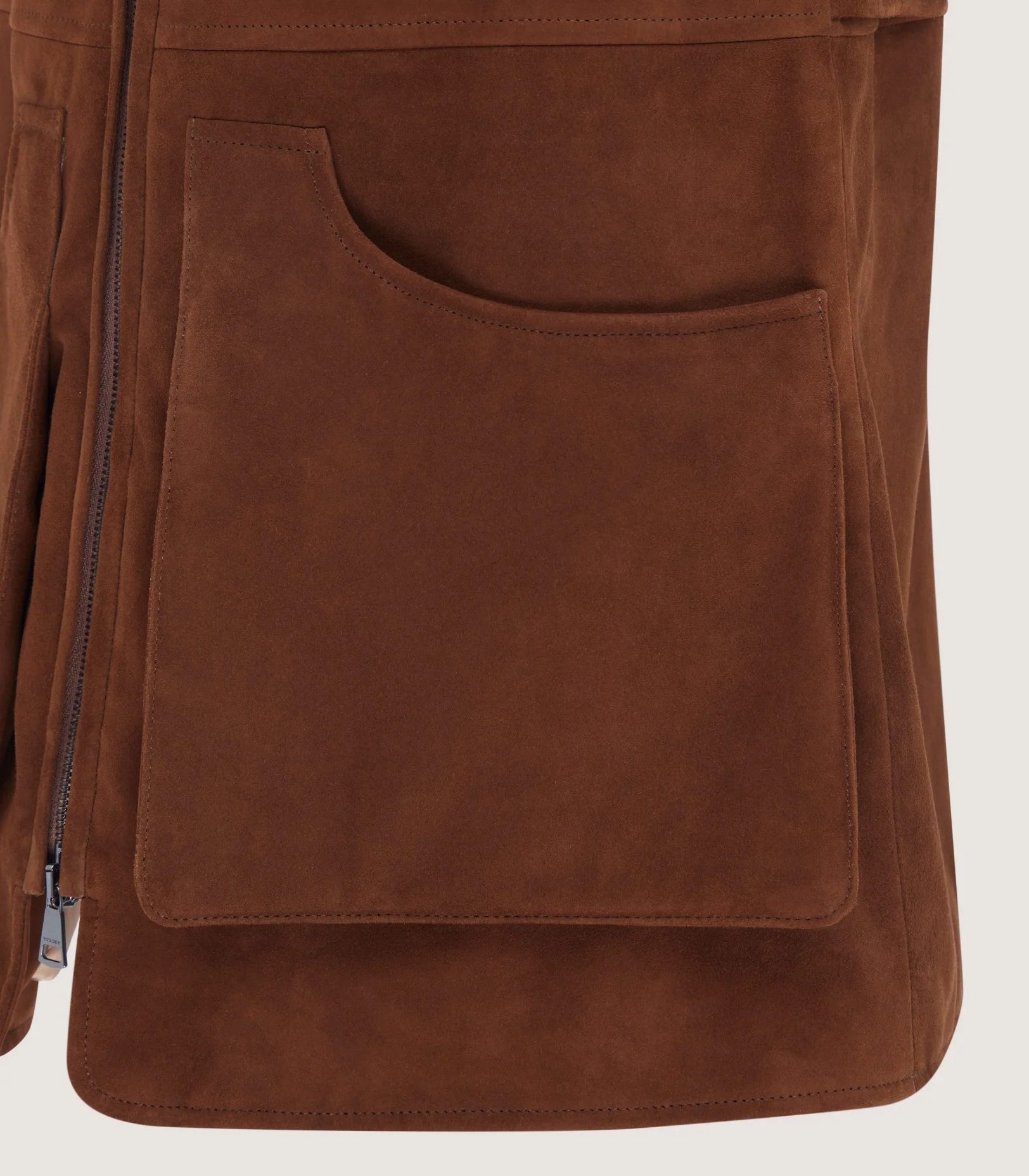 Women's Suede Zipped Sporting Vest in Tan - Image 3