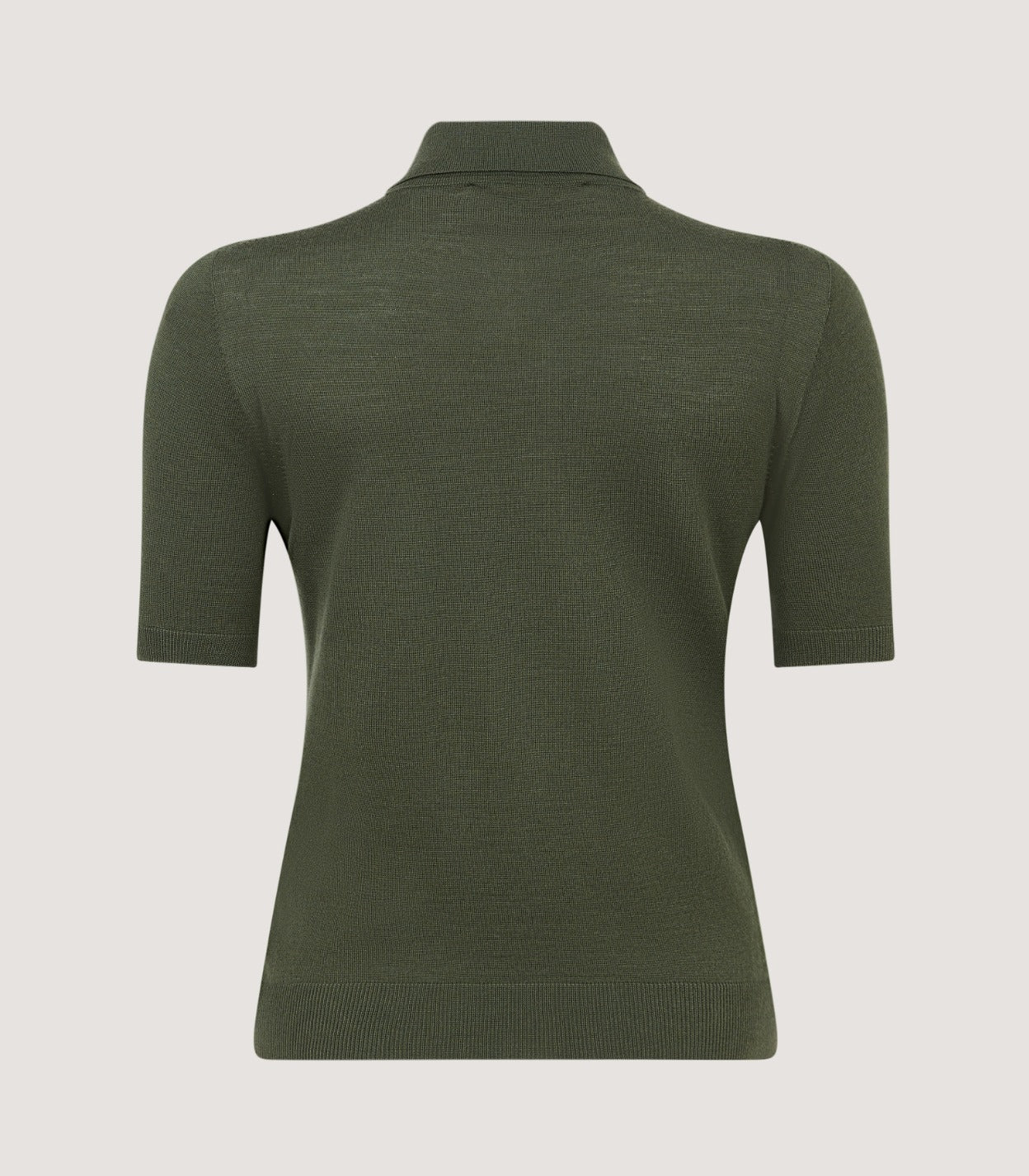 Women's Talla Knitted Short Sleeve Polo Shirt in Loden - Image 3