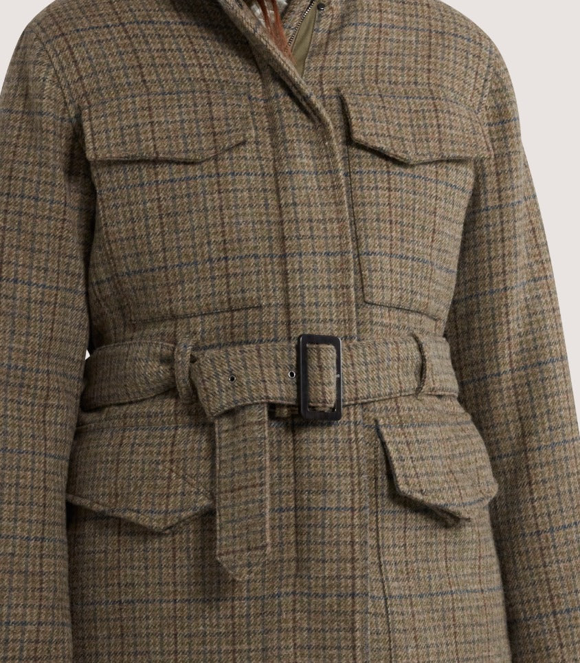 Women's Tweed Belted Jacket in Maree - Image 5